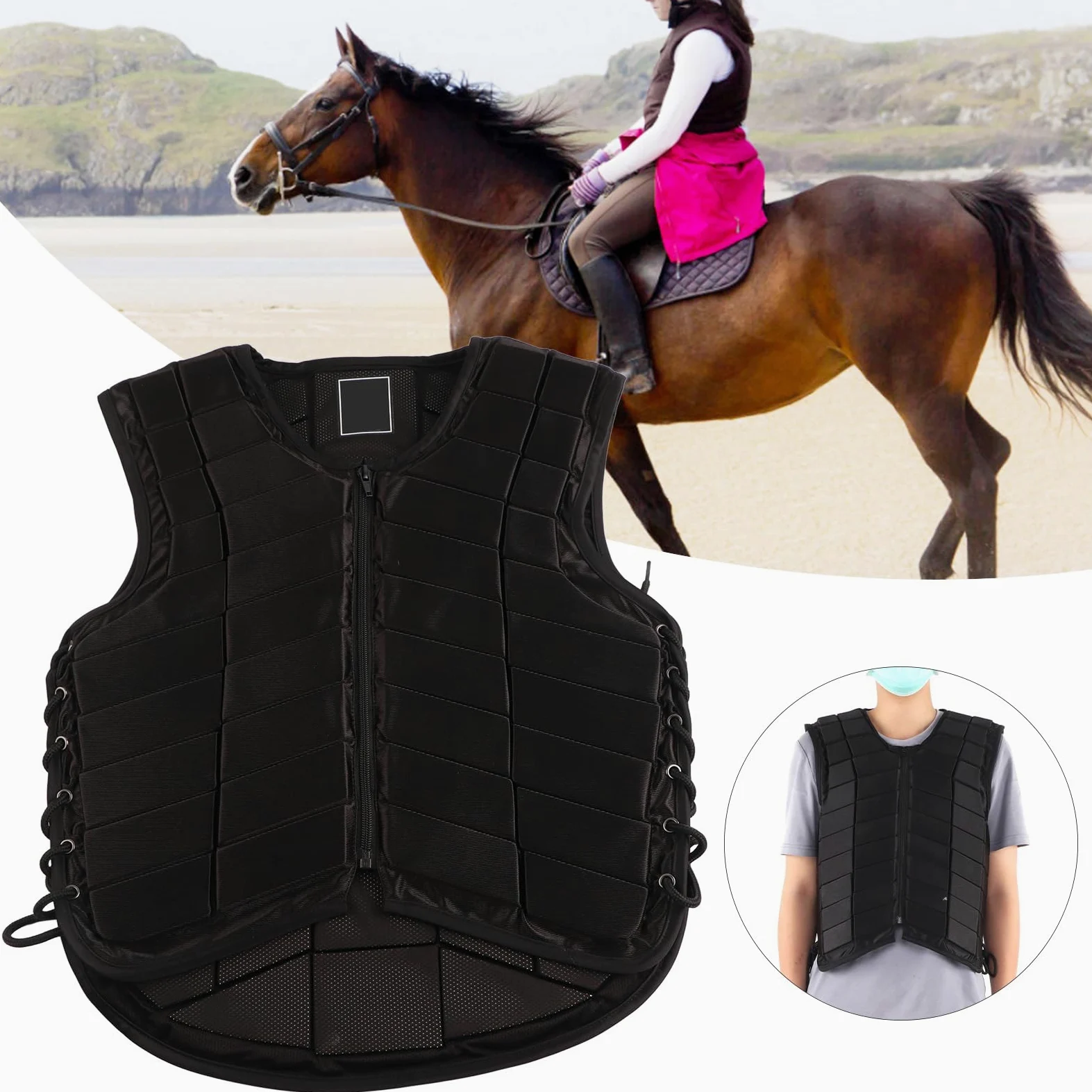 Reitweste Schutzweste für Erwachsene mit Reitschutz und Körperschutz für Sicherheit beim Reiten Horse Riding Vest Protective Riding Vest Équipement de Protection