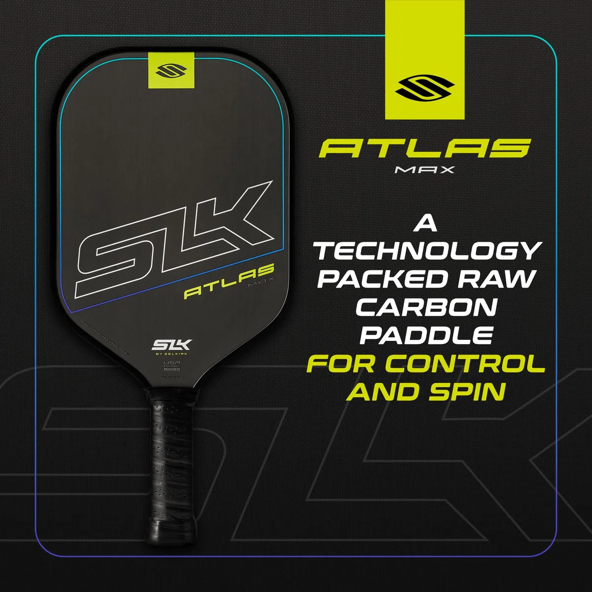 Selkirk Sport Atlas Pickleball-Paddel | SLK Raw Kohlefaser Pickleball-Paddel-Set | Der perfekte Starter für jeden kommenden Pickleball-Spieler