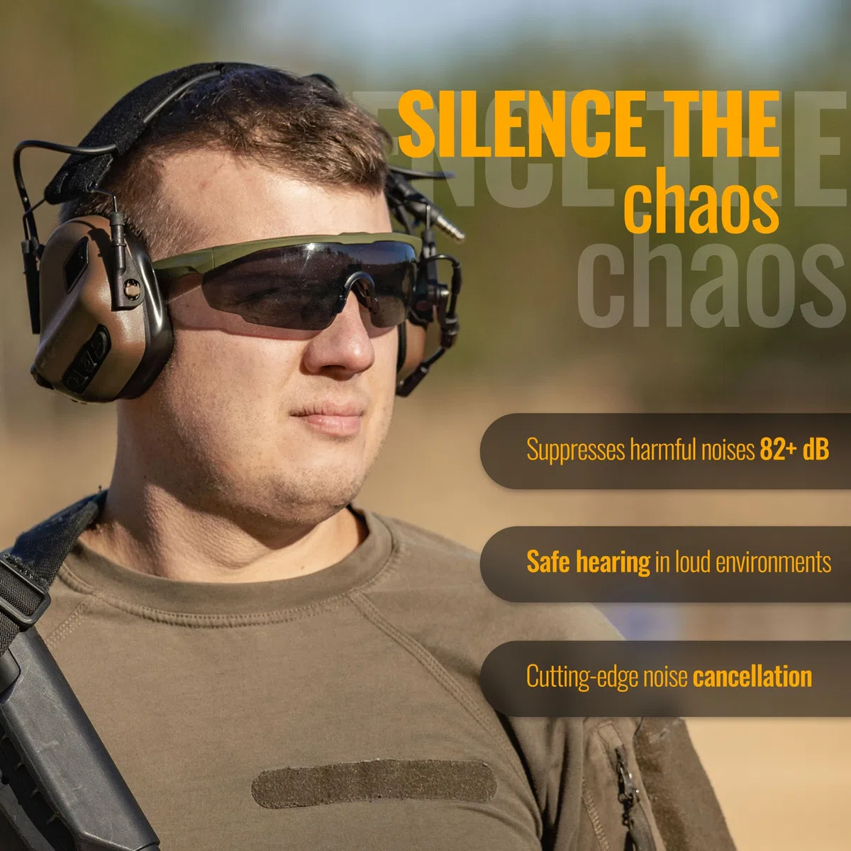 Earmor M32 Plus Elektronisches Helm-Headset – Gehörschutz mit Mikrofon & Klangeinstellung – IPX5 Wasserbeständig, Helmkompatibel für Outdoor-Aktivitäten (Hellbraun)