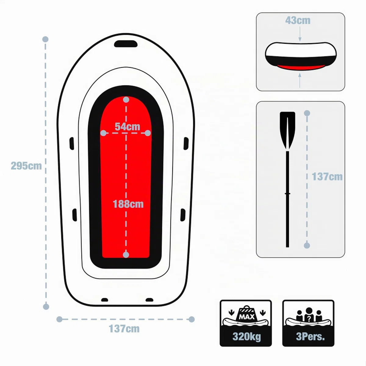 Intex Challenger 3 Boat Set 295 x 137 x 43 cm