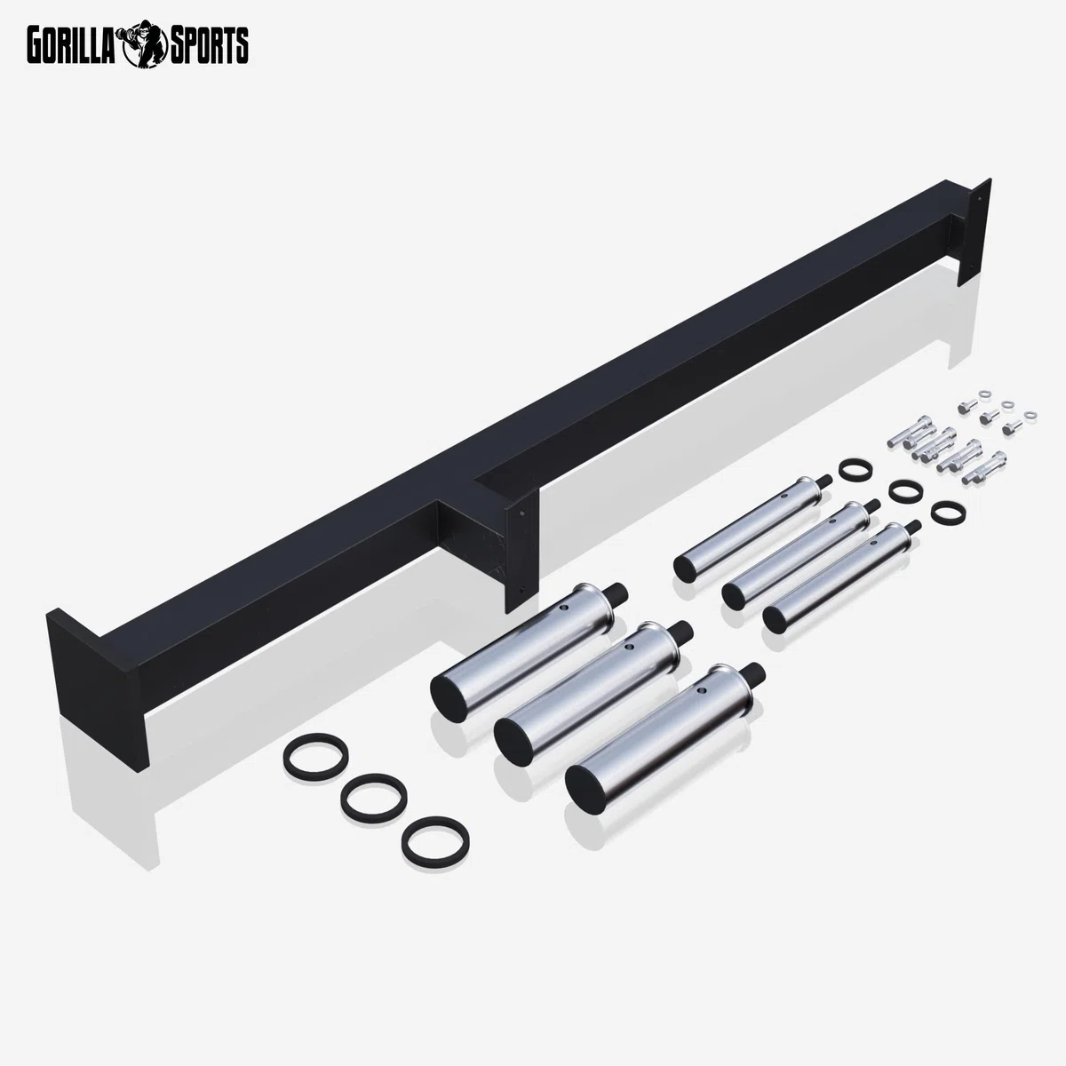 GORILLA SPORTS® Hantelscheibenständer - Hantelständer für Wandbefestigung, 3x30mm und 3x50mm Stangen, Max Belastbar 300kg - Hantelständer, Scheibenständer, Gewichteständer, Hantelbaum, Hantelablage