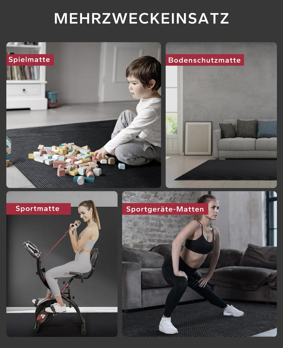 HAPBEAR Yogamatte XXL- Extra Groß Breit Sportmatte Fitnessmatte Rutschfest 213cm x 152cm / 366cm x 183cm x 8mm Dicke, Hoher Dichte Ultra Haltbar PVC, Gymnastikmatte Schuhfreundlich