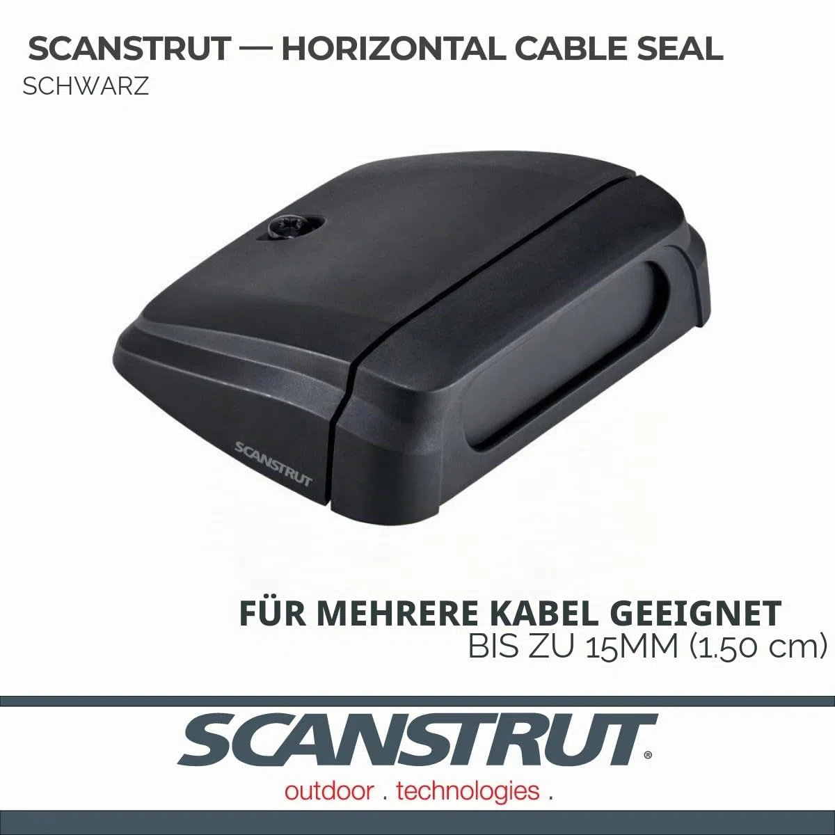 Scanstrut DS-H-Multi-BLK Horizontale Kabeldichtung - IP68 wasserdichte Multi-Kabeleinführung | Marine-Qualität, UV-beständig für Wohnmobil, Boot & Dachinstallationen