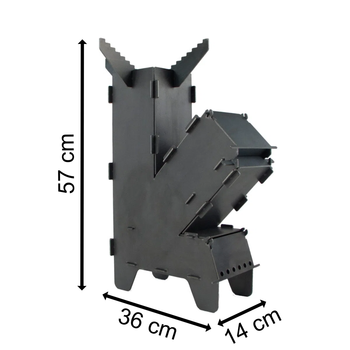 Fire World Raketenofen Rocket Groß Stove Stecksystem aus massivem 3 mm dickem Stahl