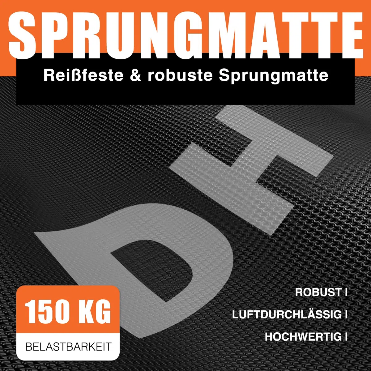 DH FitLife Fitness Indoor Trampolin klappbar mit vormontierter Sprungmatte | Ø102 cm 40 Zoll Mini Trampoline | 150 kg belastbar | 4-Fach Verstellbarer Handgriff | stabil & leise