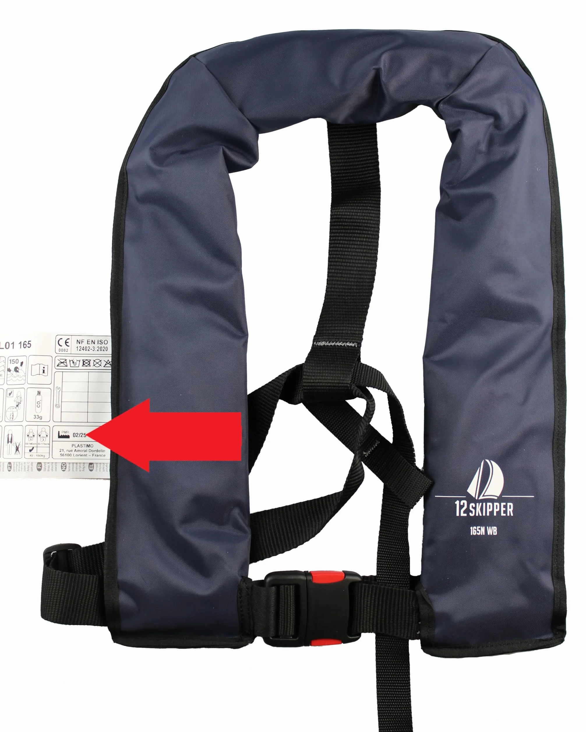 Automatik Rettungsweste 165N mit Harness, ISO 12402-3, Lifebelt, UML-Auslöser, Schrittgurt, Erwachsene 40-150 kg
