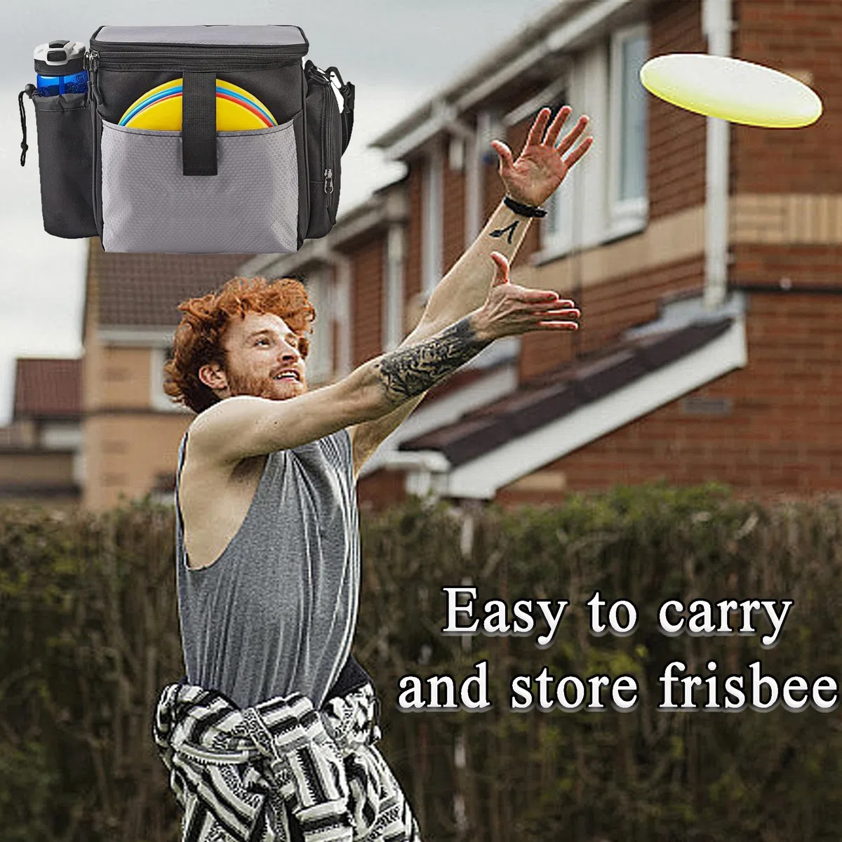 Disc Golf Bag, Disc -Golf -Tasche, Discgolf-Startertasche, Aufbewahrung für 10 Discs, Easy to Carry and Lightweight, Mehreren Aufbewahrungstaschen, Golf Bag