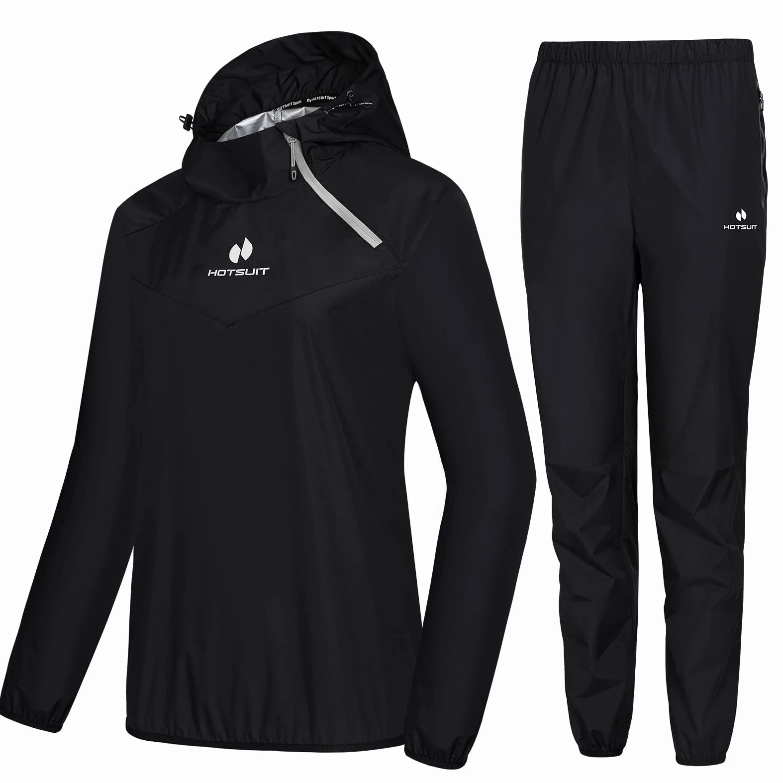 HOTSUIT Schwitzjacke/Schwitzanzug Damen Sauna Trainingsanzug Sportanzug Schwitzanzug Fitness Trainingsjacke Saunahose - Nano-Silver V2.0