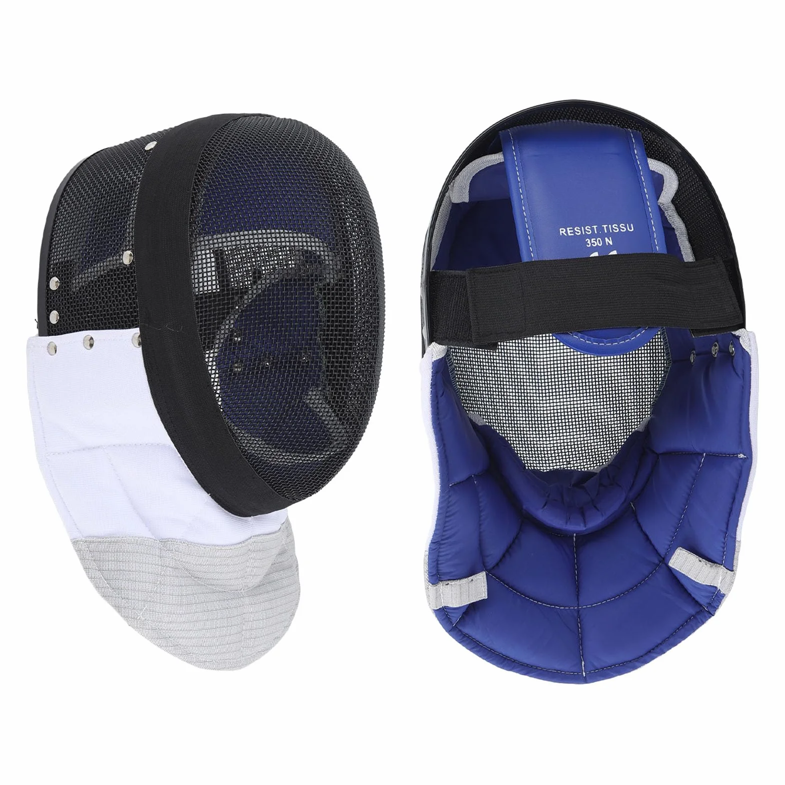 Tbest Fechthelmmaske, Fechtsportmaske Fechtschutzhelm mit Gepolstertem Latz für Tägliches Training und Wettkampf, Schwarz (M)