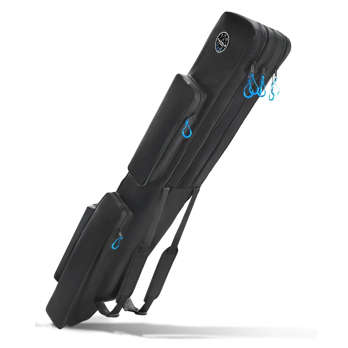 Pro Tackle Strike 3-Fach Rutenfutteral 145cm/165cm – Rutentasche für 3 montierte Angelruten & Rollen – Wasserabweisendes 600D Nylon, Rucksackfunktion & 2 Außentaschen für Kescher & Zubehör