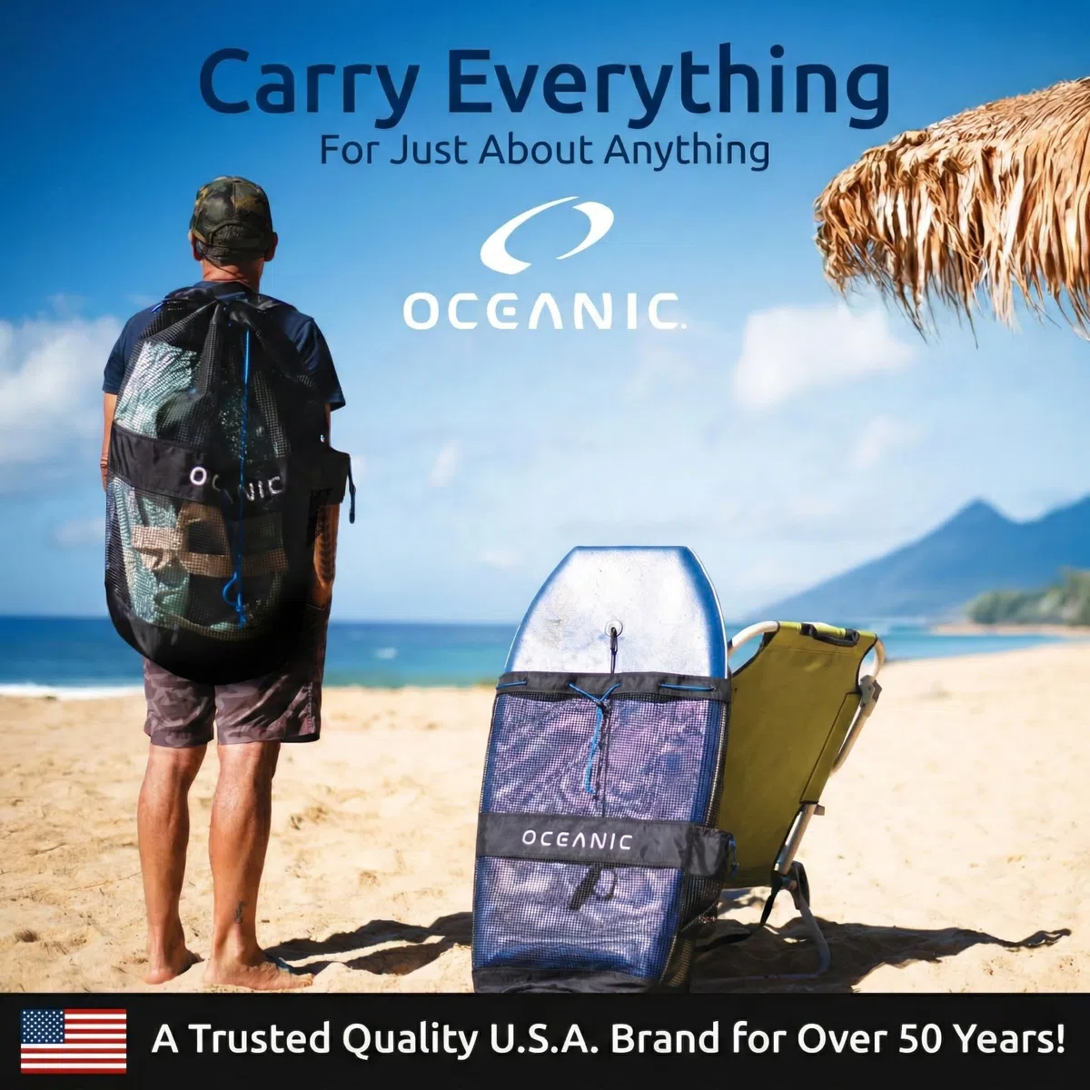 Oceanic Scuba Snorkel Bag, XL Mesh Dive Bag Backpack, Lightweight, Quick-Dry, Padded Straps, Internal Pocket, Ideal for Snorkeling, Beach Gear & Outdoor Sports