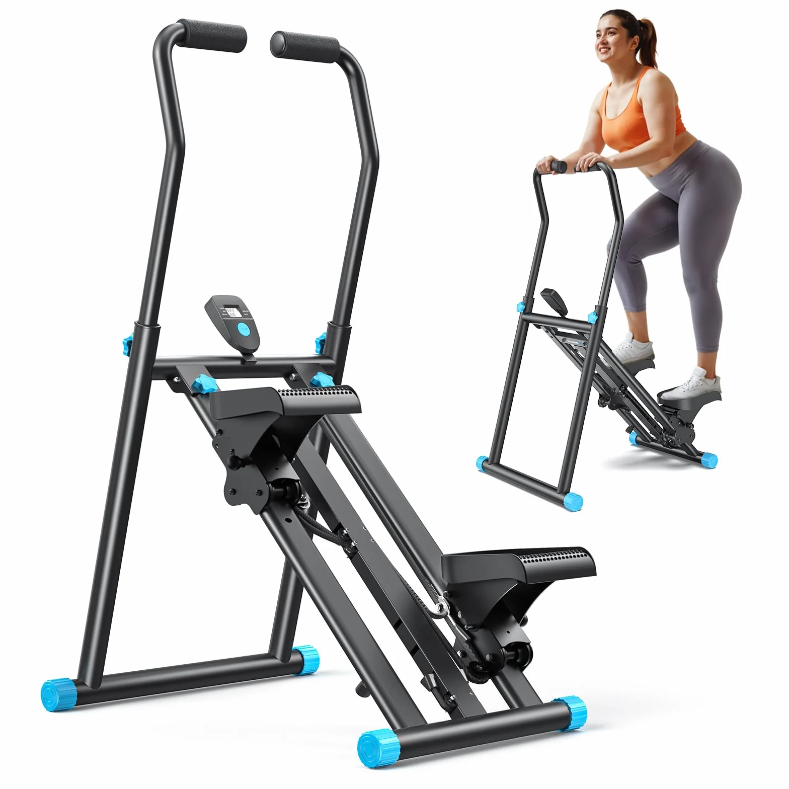 MERACH 2025 Stair Stepper Pro,Stairmaster für Zuhause mit Einstellbarem 3 Stufen Widerstand,Folding Cardio Vertical Climber Maschine Treppenmeister mit Verstellbare Lenker für Home Büro Fitnessgerät