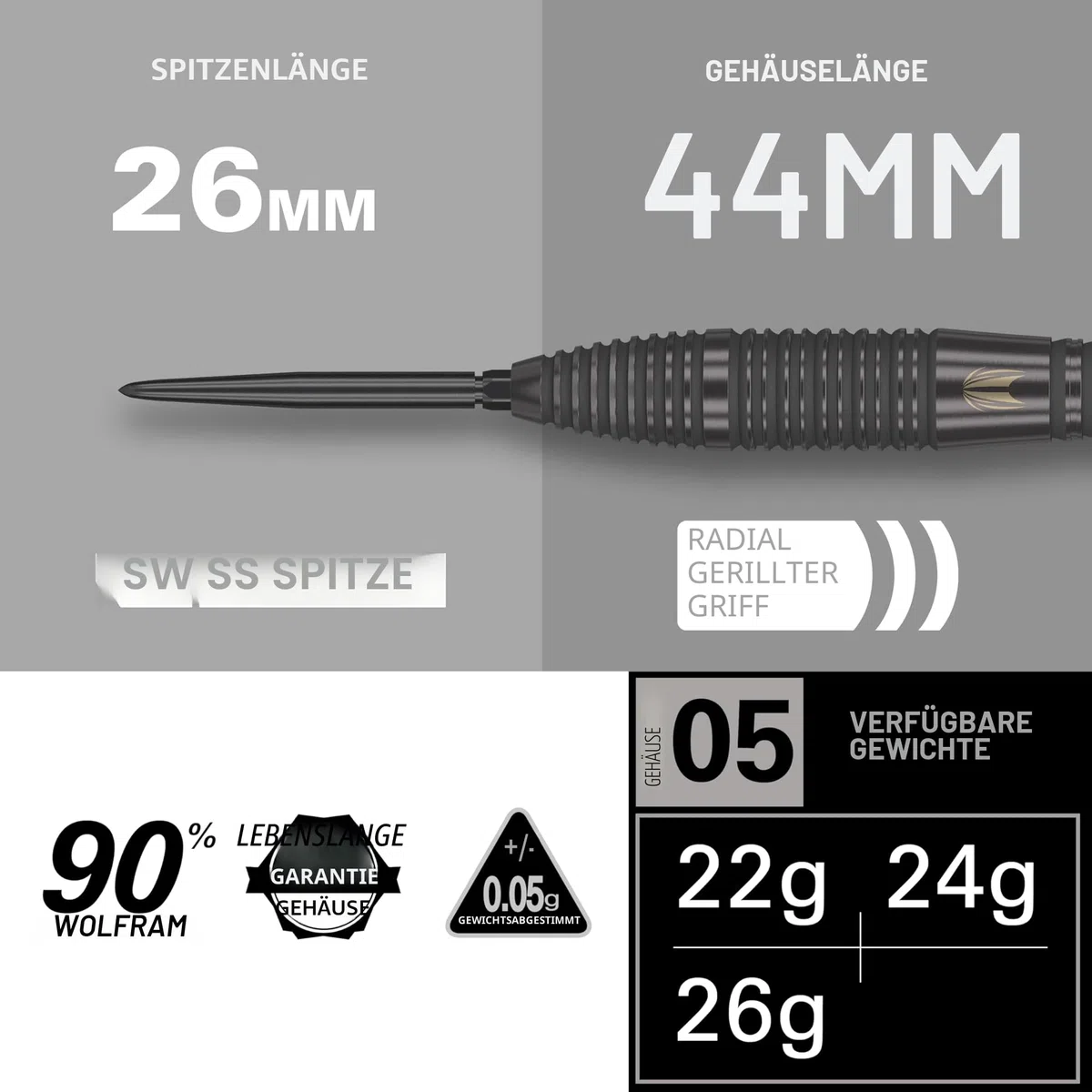 Target Darts Bolide Void 90% Tungsten Dart Set, Stahlspitzen-Darts mit Schweizer Spitze | 21G/22G/23G/24G/25G/25G | Professionelle Dart-Sets, Schwarze Darts, Schweizer Spitze-Werkzeug inklusive