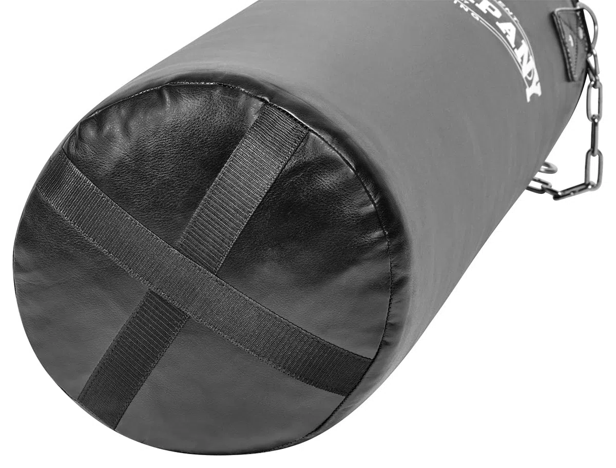Bad Company Boxsack inkl. Heavy Duty Vierpunkt-Stahlkette I Vinyl Punching Bag, gefüllt/ungefüllt I 80/100/120/150/180 x 35 cm - Schwarz