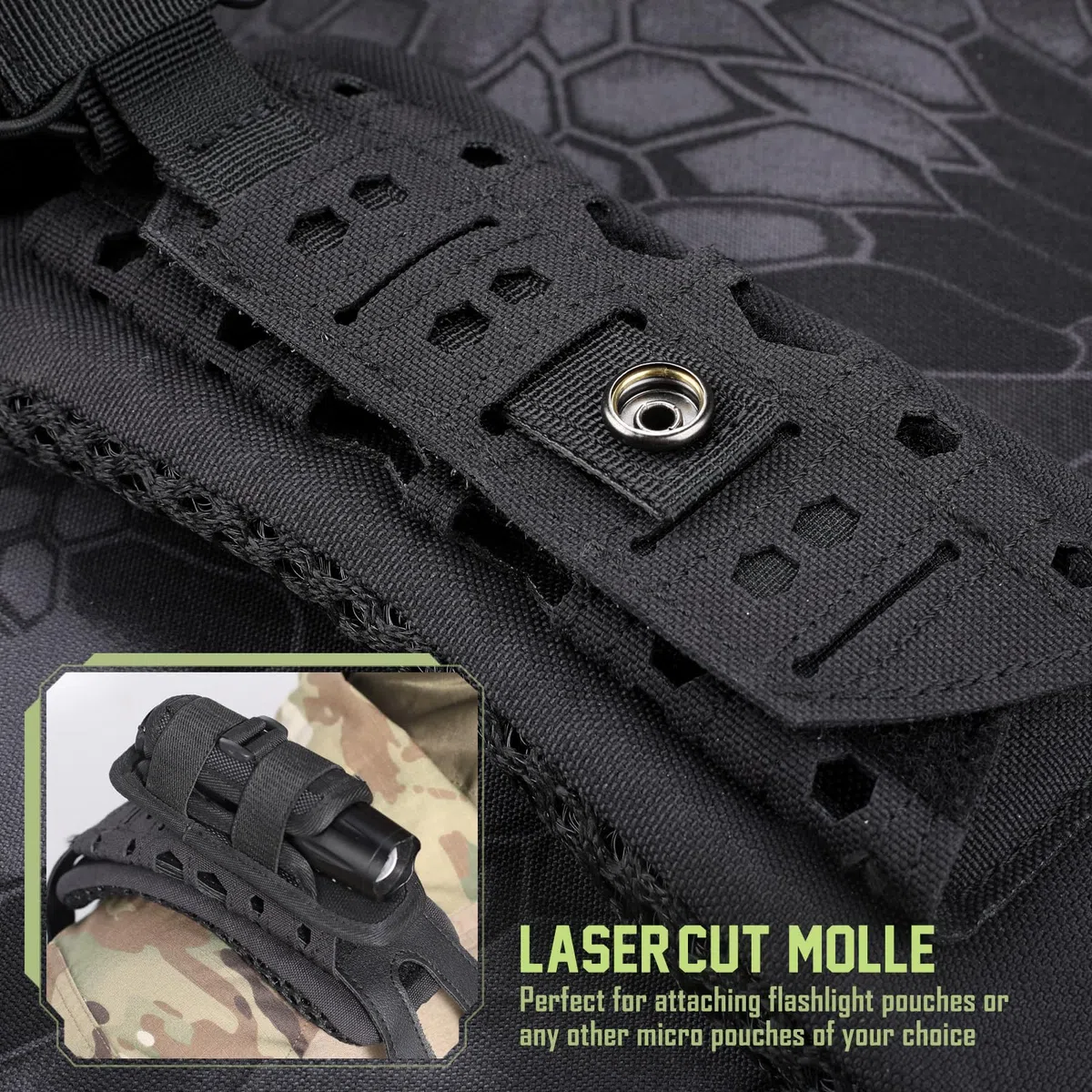 WYNEX 2 Pack Schulterpolster mit Klettband Rutschfestes Shoulder Pads, Molle Zubehör für Militär Rucksack,Chest Rig,Taktische Weste(5 cm breite Schultergurte)