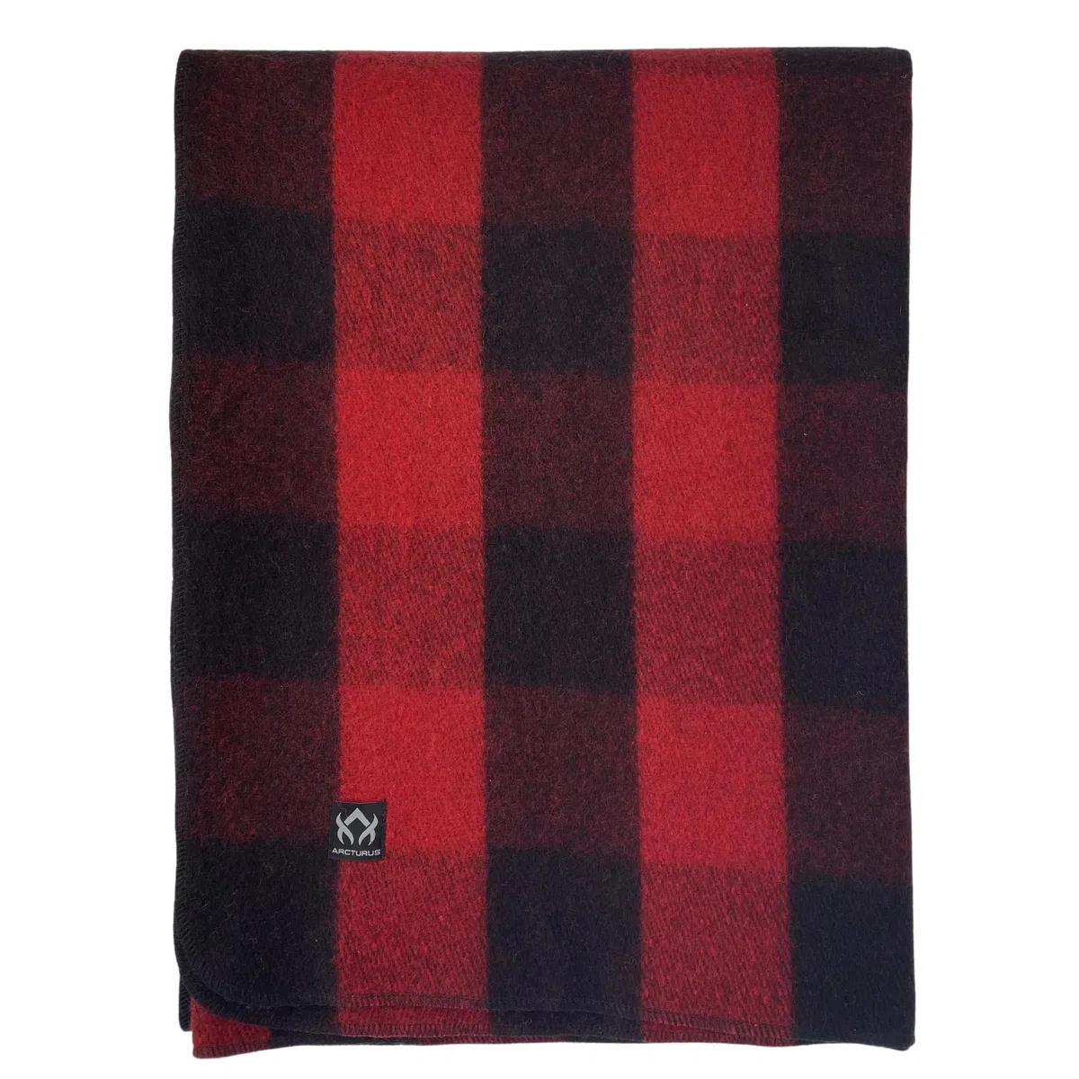 Arcturus Karierte Wolldecke, 2 kg, warm, schwer, waschbar, groß, ideal für Camping, Outdoor, Survival- und Notfall-Kits (roter Büffel)
