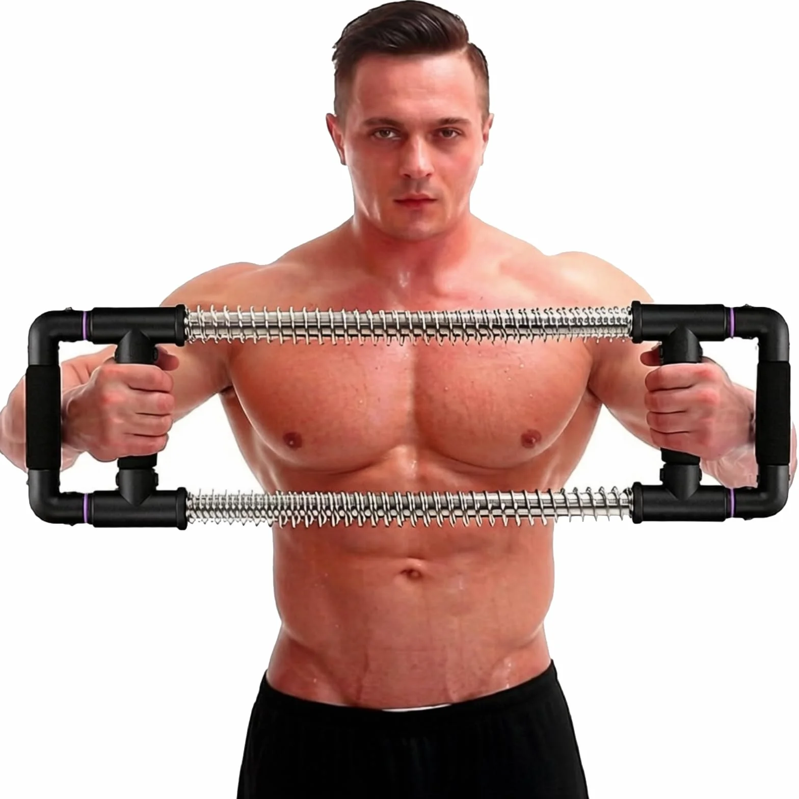 GoFitness Push Down Bar, Brusttrainer Fitnessgerät für Zuhause | Krafttraining Sportgerät für Brustmuskeln, Arme, Schultern, Bauch und Rücken, Home Gym Equipment Brust Trainingsgerät