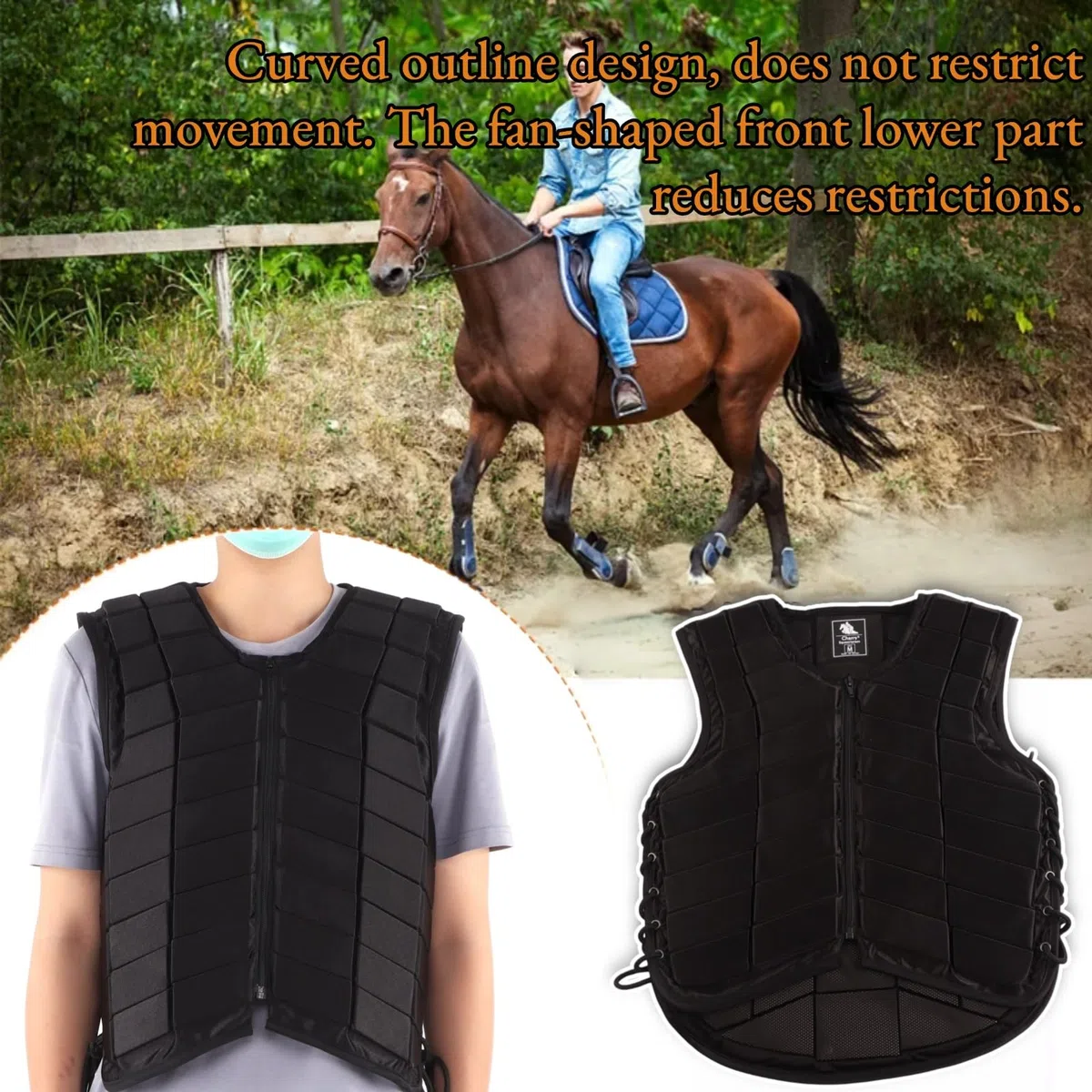 Reitweste Schutzweste für Erwachsene mit Reitschutz und Körperschutz für Sicherheit beim Reiten Horse Riding Vest Protective Riding Vest Équipement de Protection