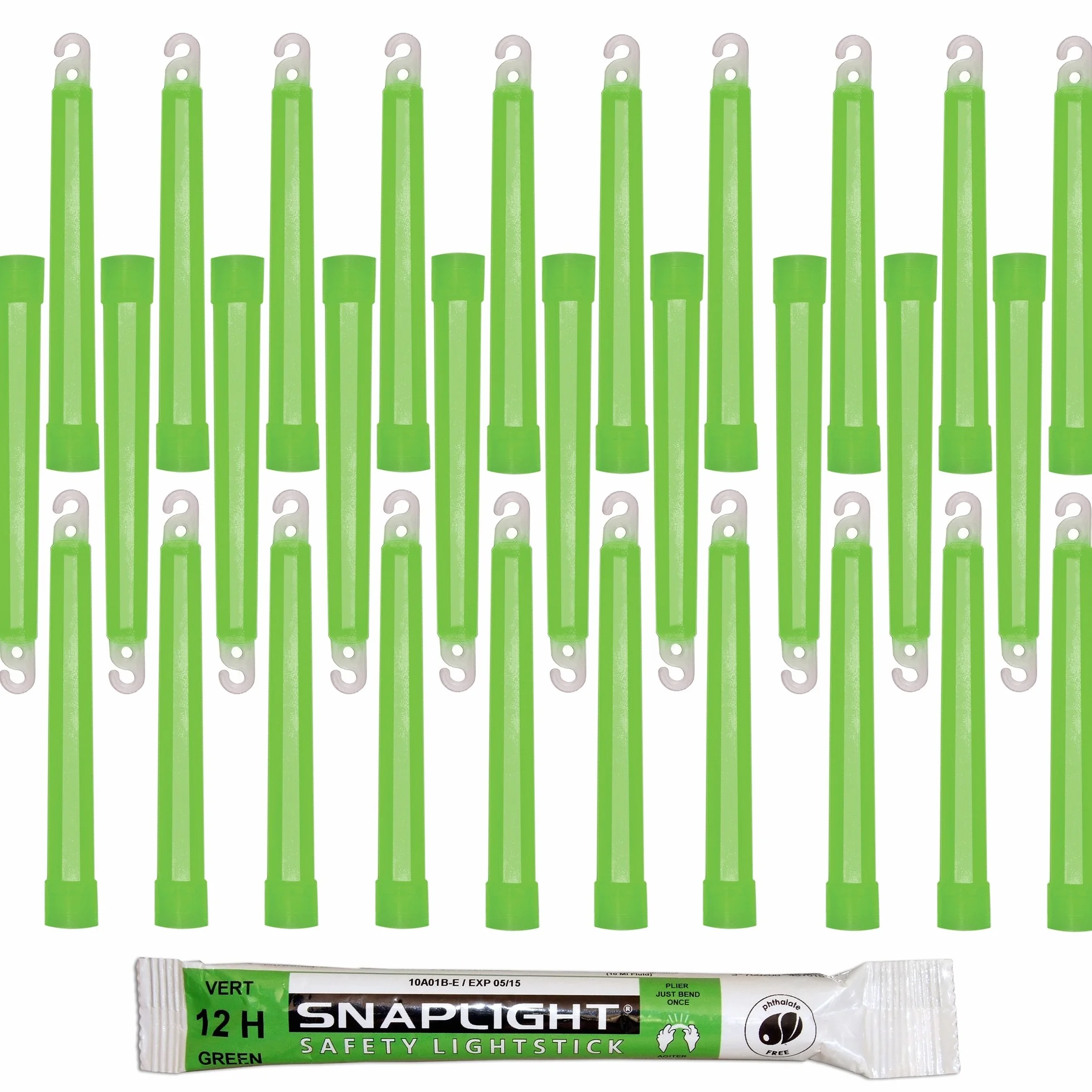 Cyalume SnapLight Grün KnickLichter Glow Sticks – 15cm 6 Inch Industrial Grade Leuchtstab, Ultra helle Light Sticks mit Leuchtdauer 12 Stunden (30-er Pack)