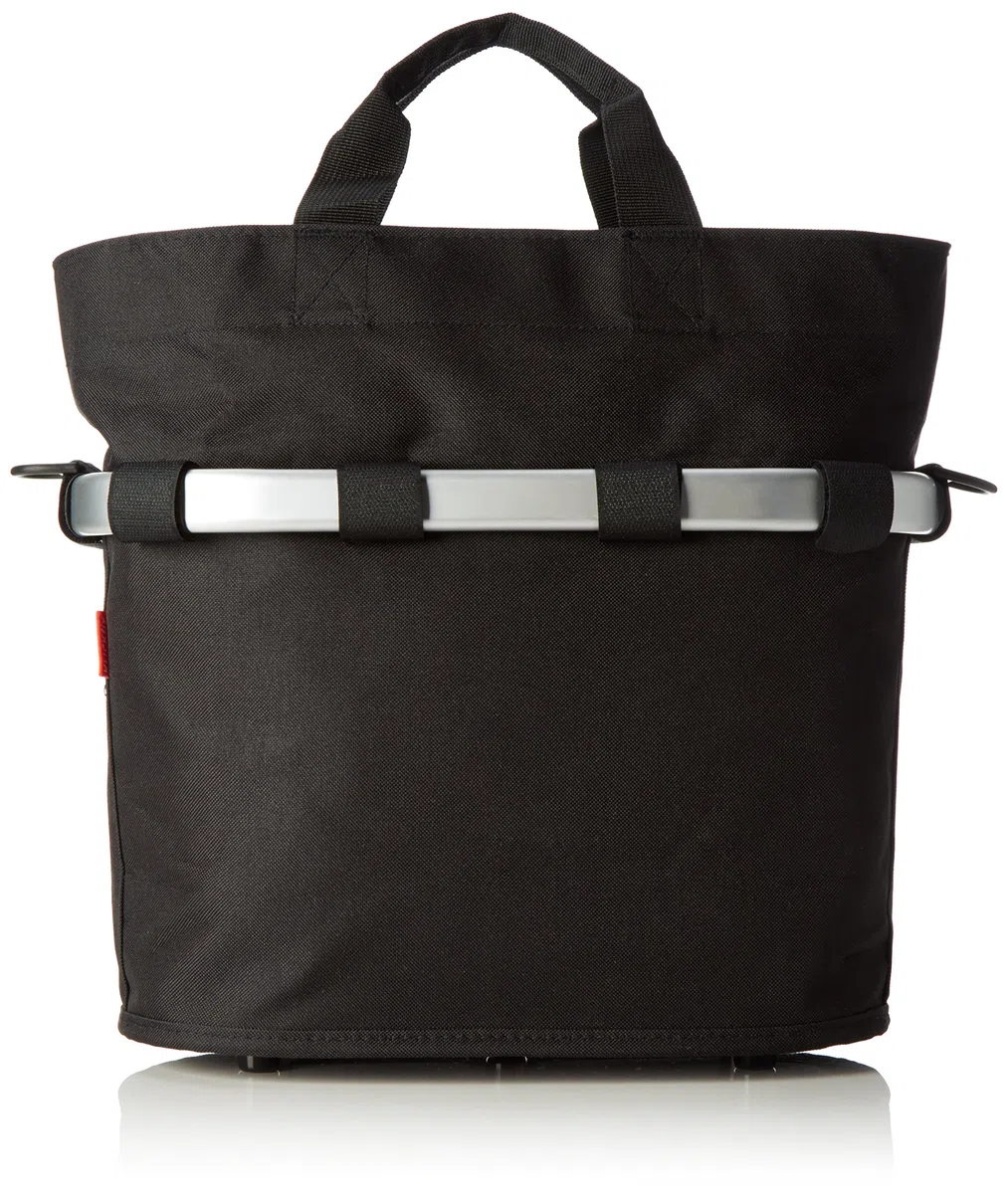KlickFix Farradtasche Bikebasket Oval S Schwarz 34 x 31 x 17.5 cm & Zubehör Lenkeradapter Verpackt schwarz, one Size