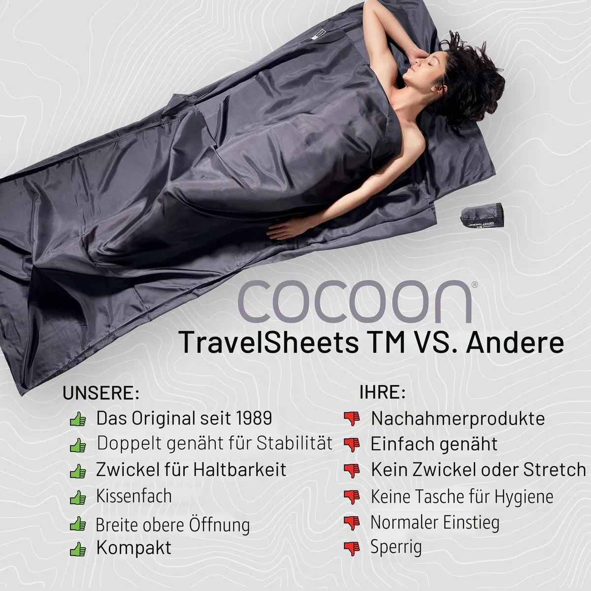 Cocoon Hüttenschlafsack aus Seide