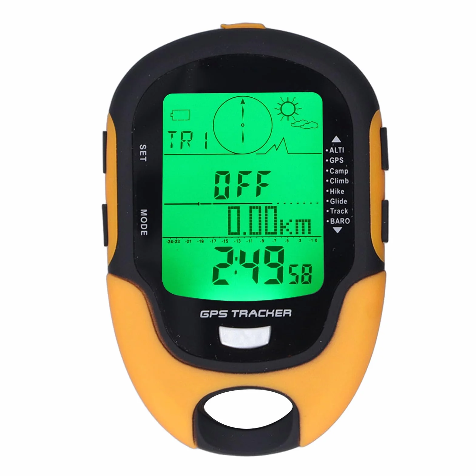 Fockety GPS-Barometer, IPX4 Wasserdichter Multifunktionaler Höhenmesser, Kompass, Wettervorhersage-Thermometer, Luftdrucktester mit Hochpräzisem Sensor, LED-Taschenlampe, Aufzeichnung