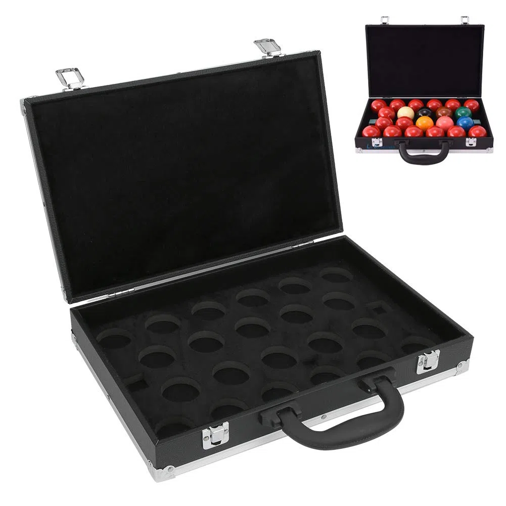 Drfeify Billardkugelbox, Leichte Tragetasche mit Griff und Edelstahlverschlüssen, Snooker Tasche 22 Kugeln Kapazität, für Heimgebrauch Turniere und Reisen