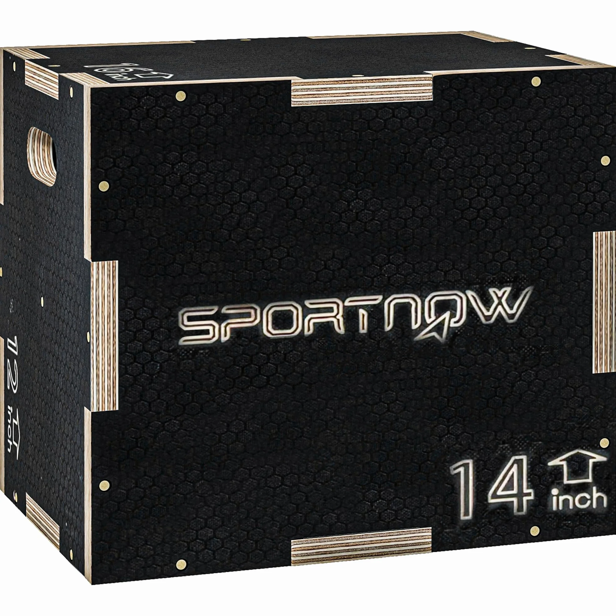 SPORTNOW 3 in 1 Plyo Box, Sprungbox aus Holz, Plyometric Plattform mit Griff, Plyometrisches Training, Sprungtrainer für Zuhause, Fitnessstudio, Schwarz