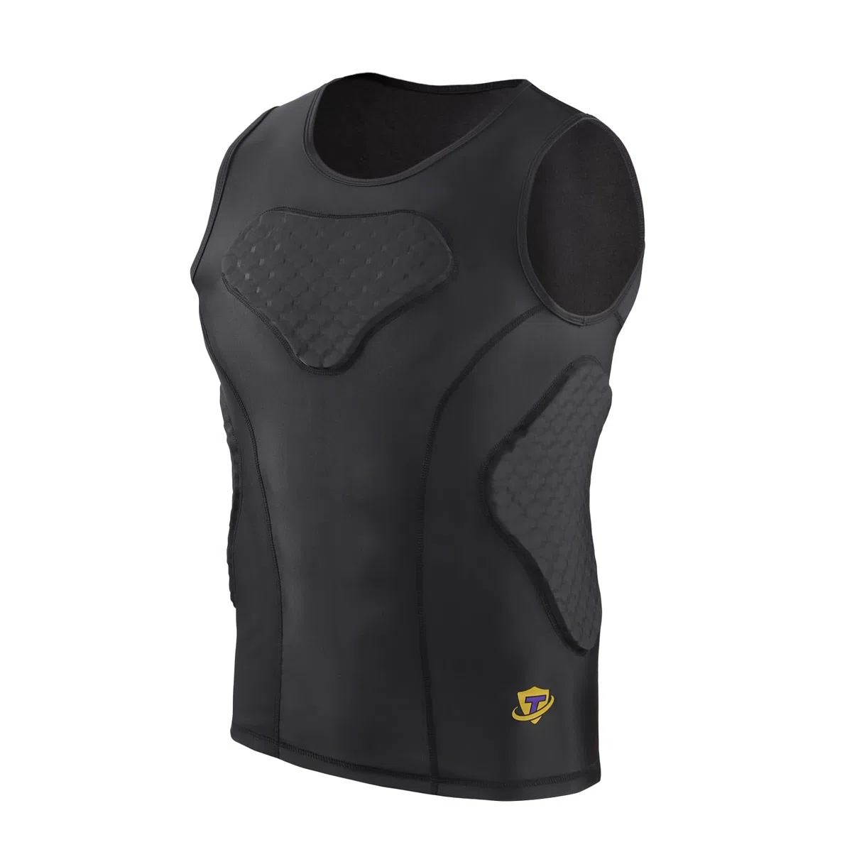 TUOY Brustschutz für Erwachsene, gepolstert, 5 Pads, Baseball, Fußball, Lacrosse, Ripp, Herz, Brustschutz