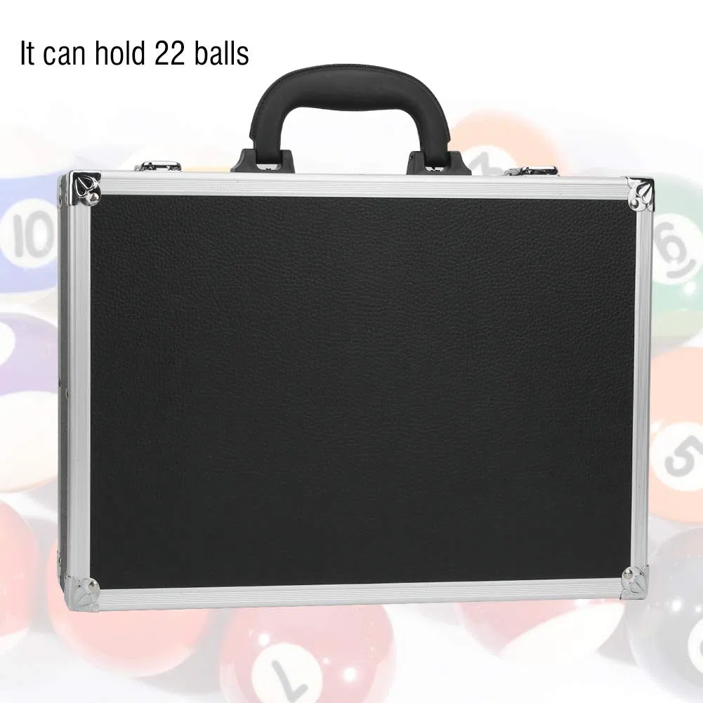 Drfeify Billardkugelbox, Leichte Tragetasche mit Griff und Edelstahlverschlüssen, Snooker Tasche 22 Kugeln Kapazität, für Heimgebrauch Turniere und Reisen