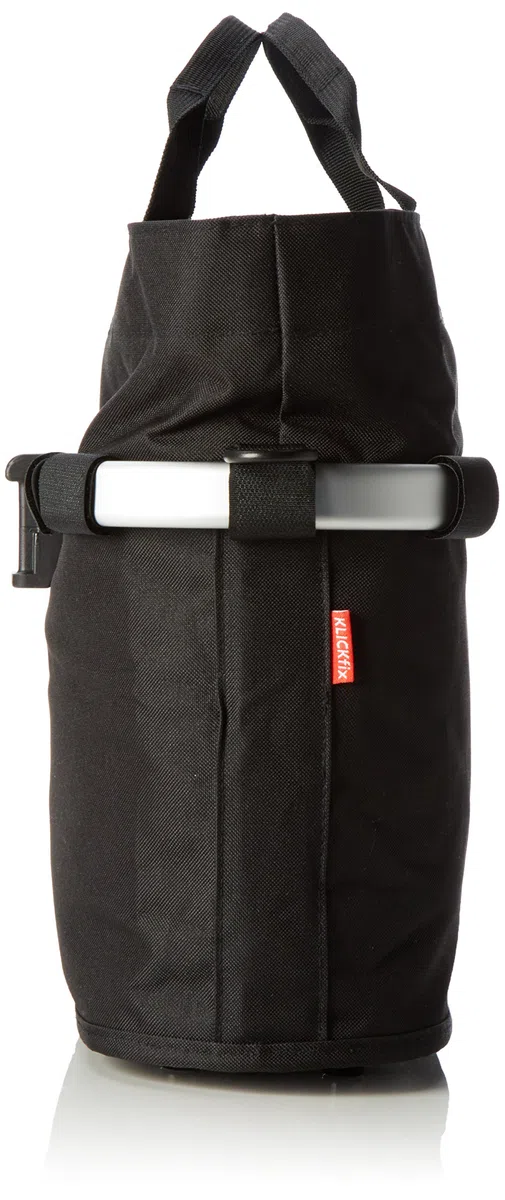 KlickFix Farradtasche Bikebasket Oval S Schwarz 34 x 31 x 17.5 cm & Zubehör Lenkeradapter Verpackt schwarz, one Size