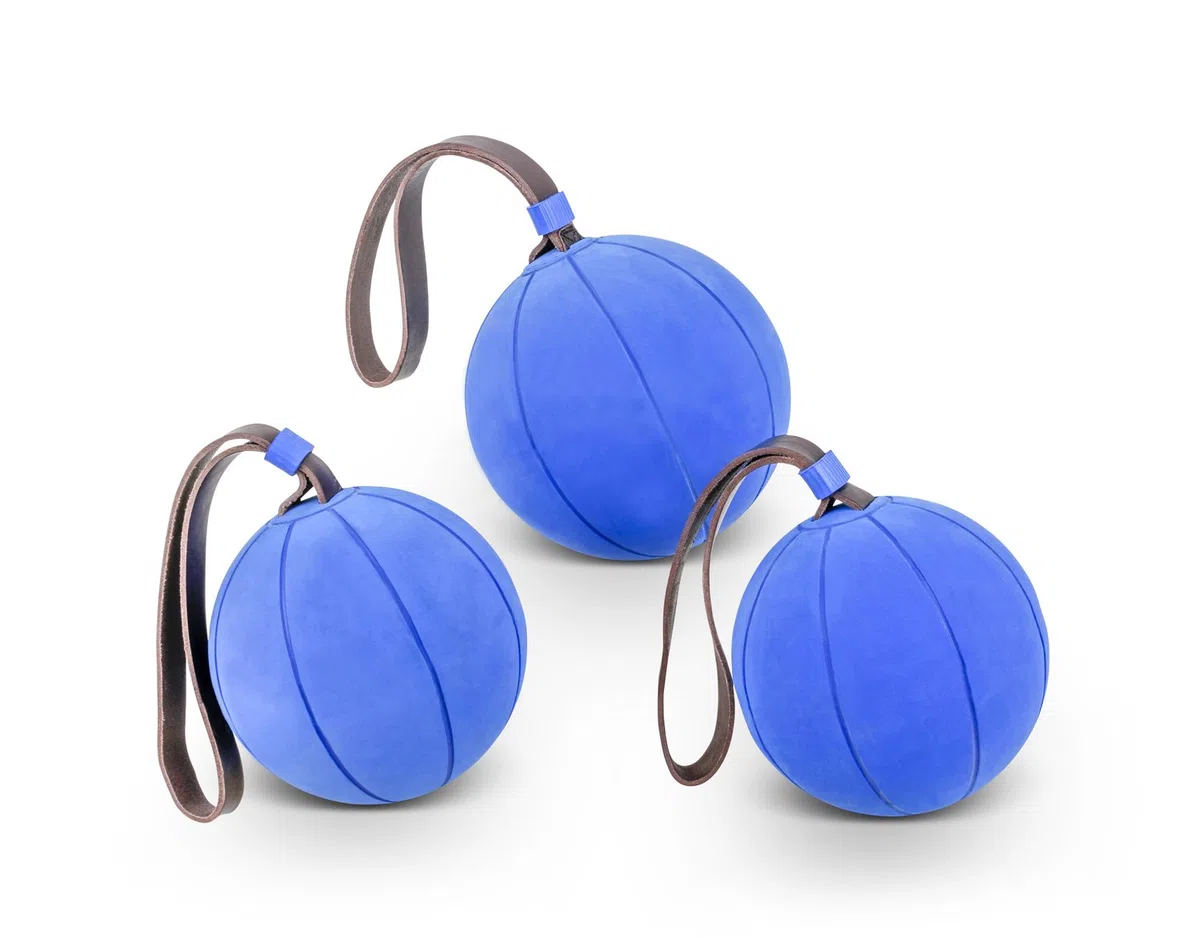 WV HAEST Original Schleuderball 1kg, Wettkampftauglicher Schleuderball mit Lederschlaufe, für das Deutsche Sportabzeichen, Trainingsball aus Gummi für Schule & Leichtathletik