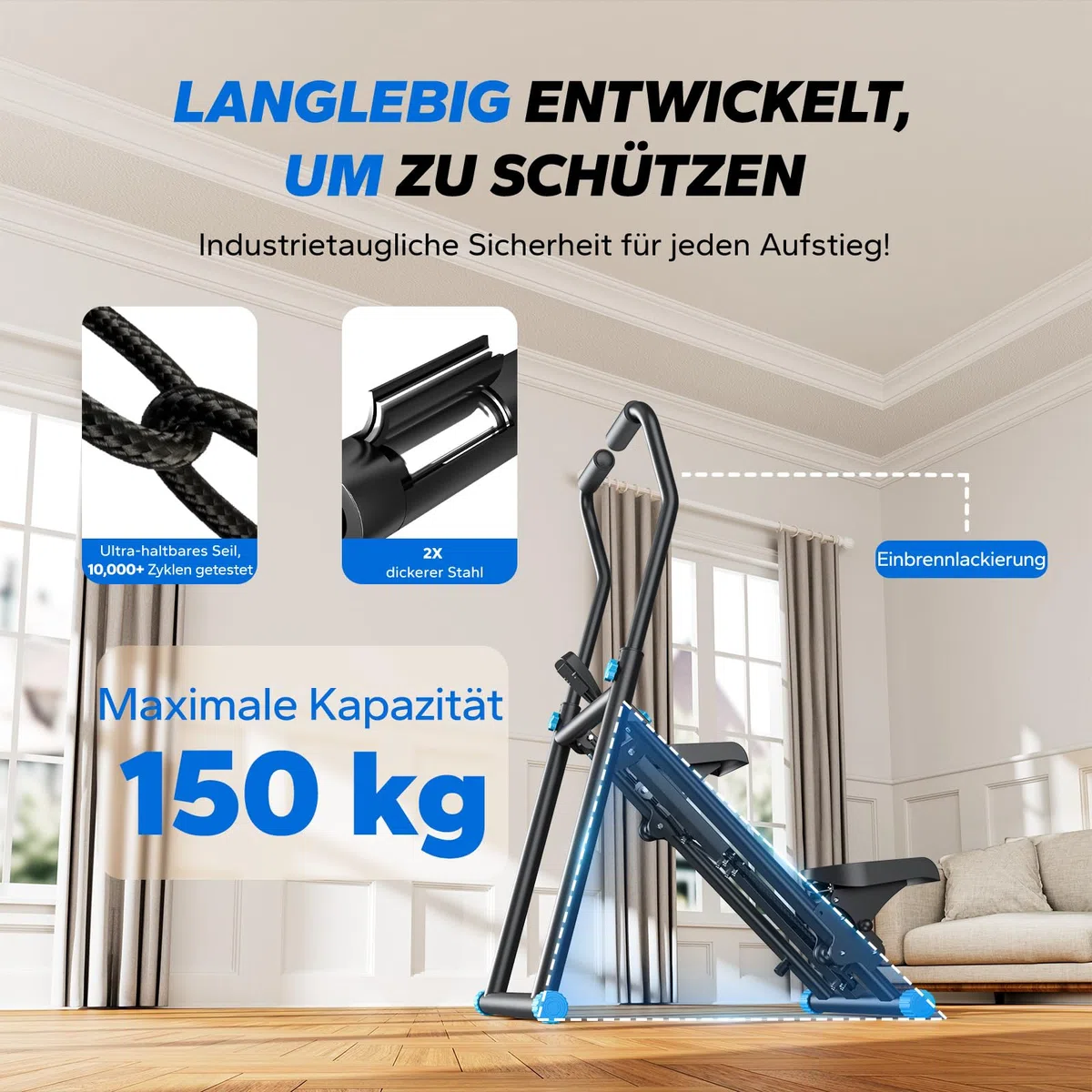 MERACH 2025 Stair Stepper Pro,Stairmaster für Zuhause mit Einstellbarem 3 Stufen Widerstand,Folding Cardio Vertical Climber Maschine Treppenmeister mit Verstellbare Lenker für Home Büro Fitnessgerät