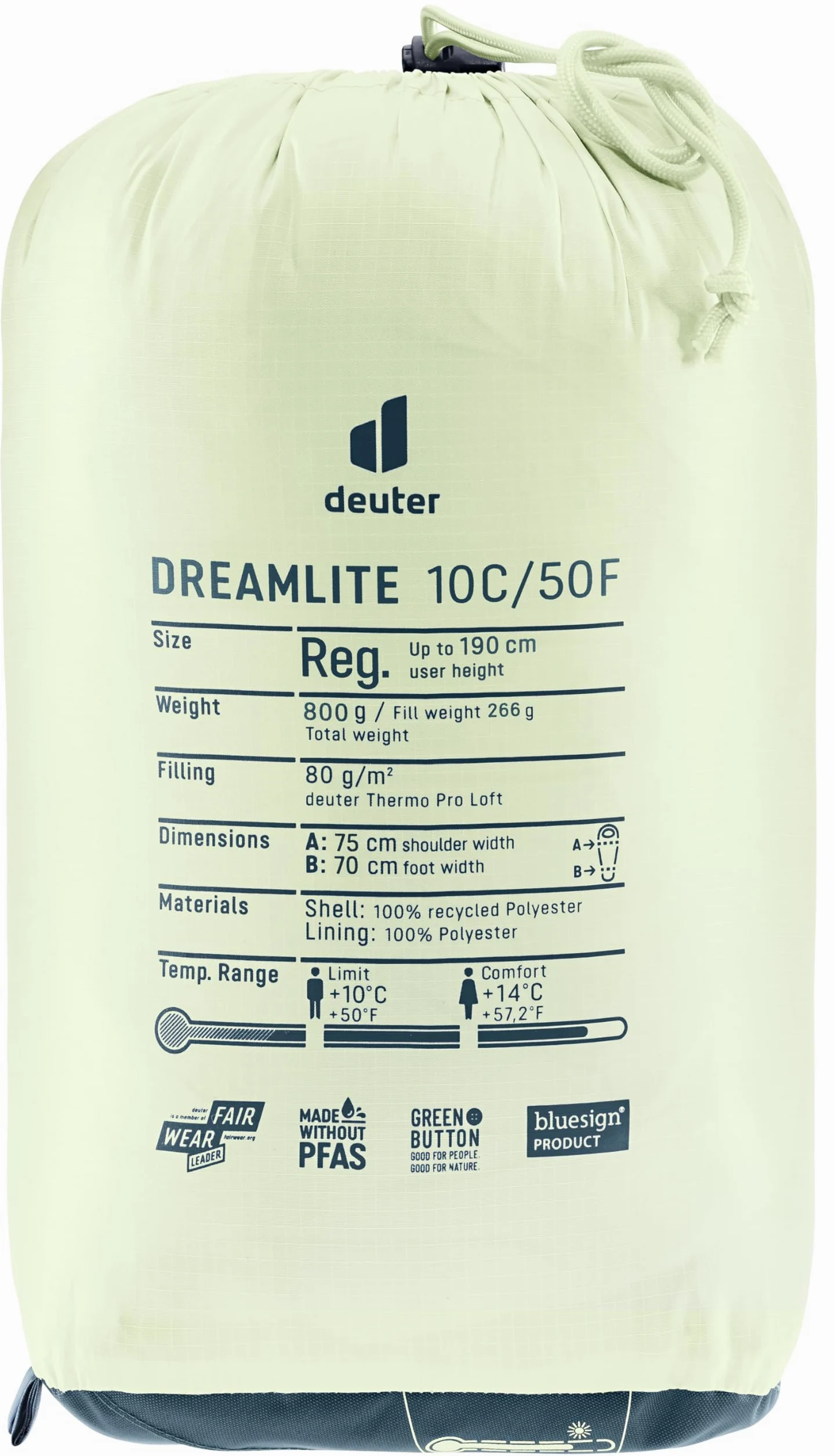 deuter Dreamlite 10C/50F ultraleichter Kunstfaserschlafsack