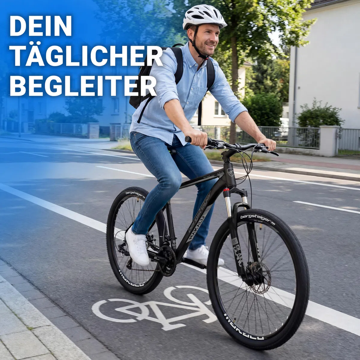 Bergsteiger Makalu 26/29 Zoll Mountainbike Hardtail aus leichtem Aluminium | Sicherer Fahrspass ab 150 cm Groesse mit 21 Gang-Schaltung, Scheibenbremsen und Zoom Federgabel. Zu 90% vormontiert.