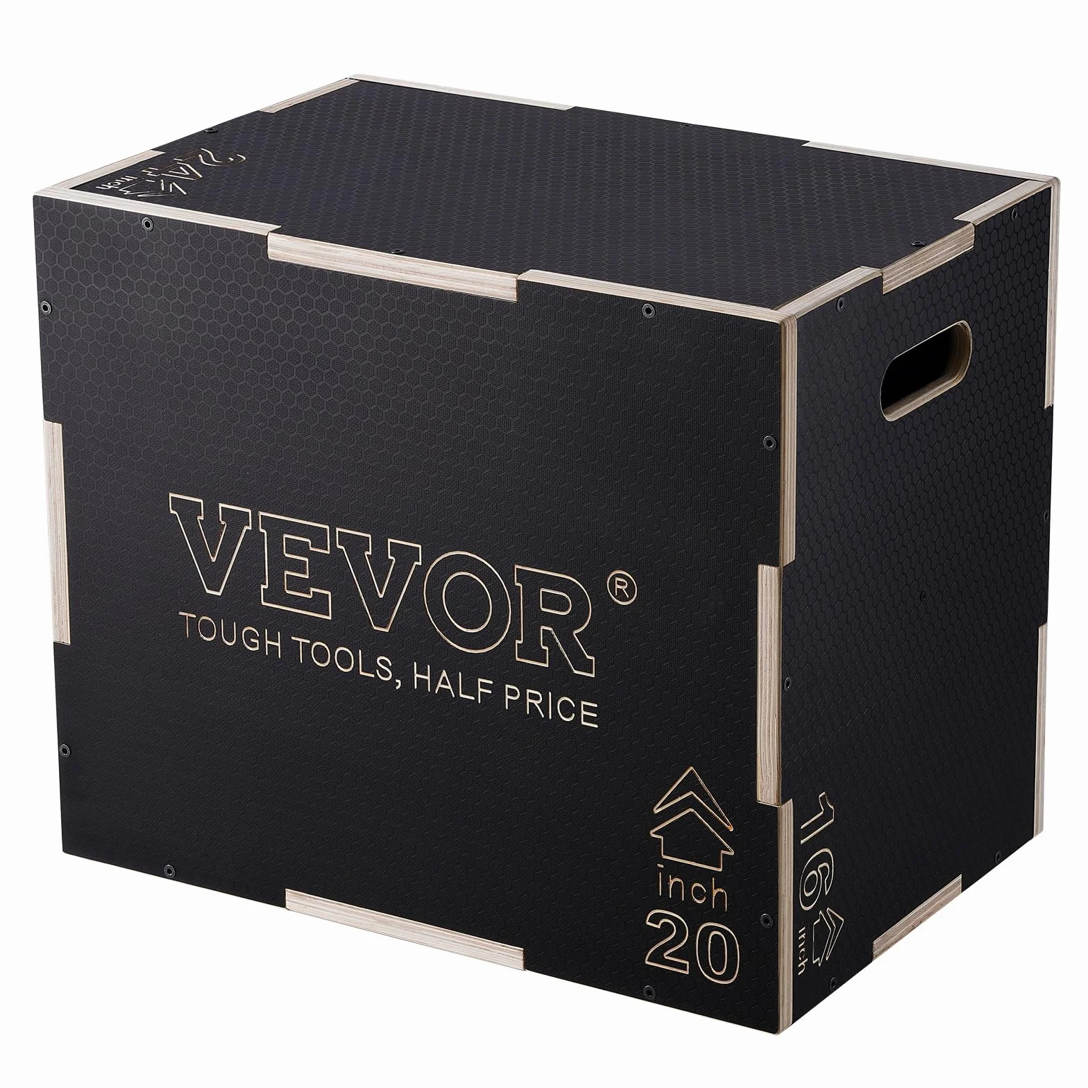 VEVOR 3-in-1 Plyometrische Sprungbox aus Holz, Plyo-Box, Plattform & Sprung-Agility-Box, rutschfeste Fitnessübung, Step-Up-Box für Zuhause, Fitnessstudio, Konditionierung, Krafttraining, mehrere