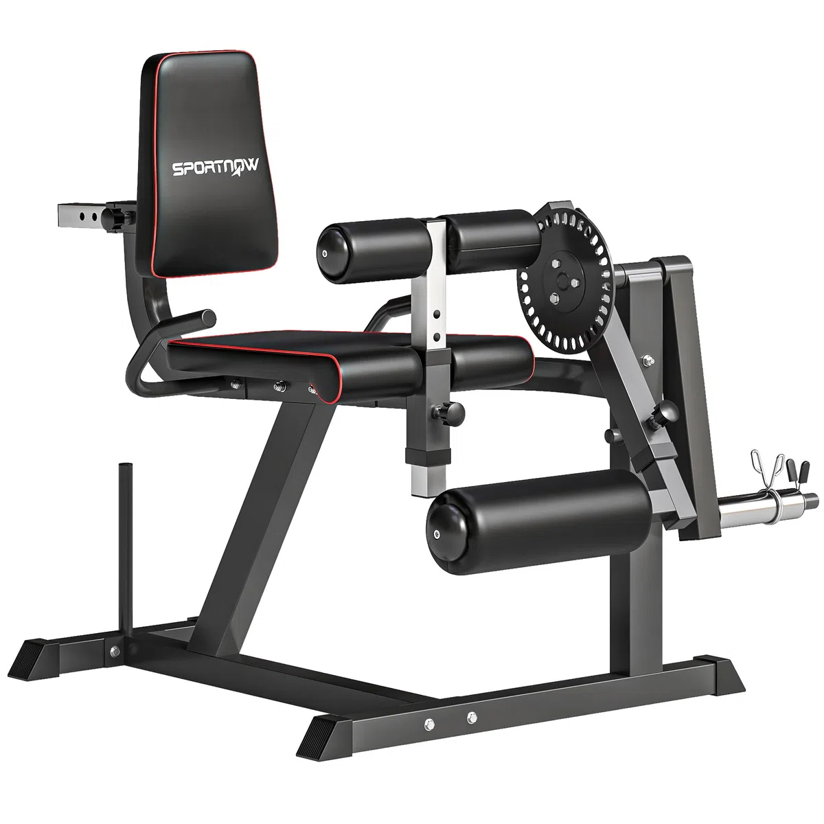 SPORTNOW Beinstrecker, Verstellbar Beinbeuger mit Plattenbeladung, Beintrainer Heimtrainer für Bein- und Oberschenkel-Training, Fitnessgerät für Zuhause Home Gym
