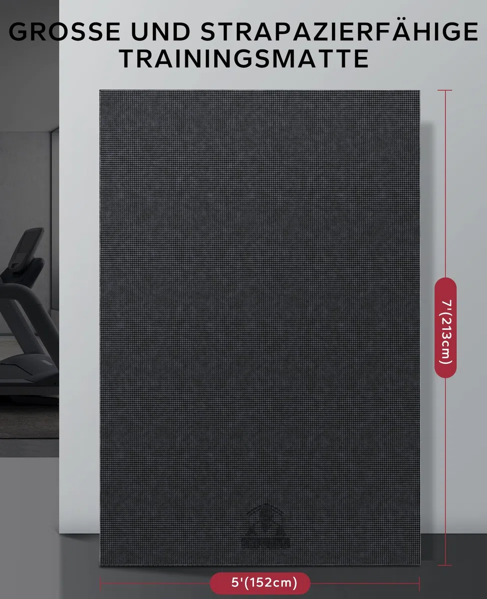 HAPBEAR Yogamatte XXL- Extra Groß Breit Sportmatte Fitnessmatte Rutschfest 213cm x 152cm / 366cm x 183cm x 8mm Dicke, Hoher Dichte Ultra Haltbar PVC, Gymnastikmatte Schuhfreundlich