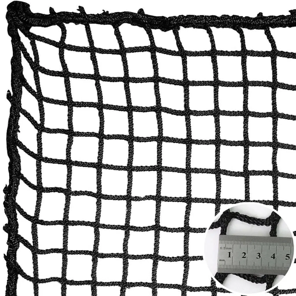Schwarzes Treppennetz,Golf High Impact Netting Barrier, Ballstoppnetz Für Den Hinterhof, Balkonzaun-Sicherheitsnetz, Fußball-Backstop-Netz, Für Drinnen Und (Size:1.5M×6M(5FT×19.7FT),Color:Schwarz)
