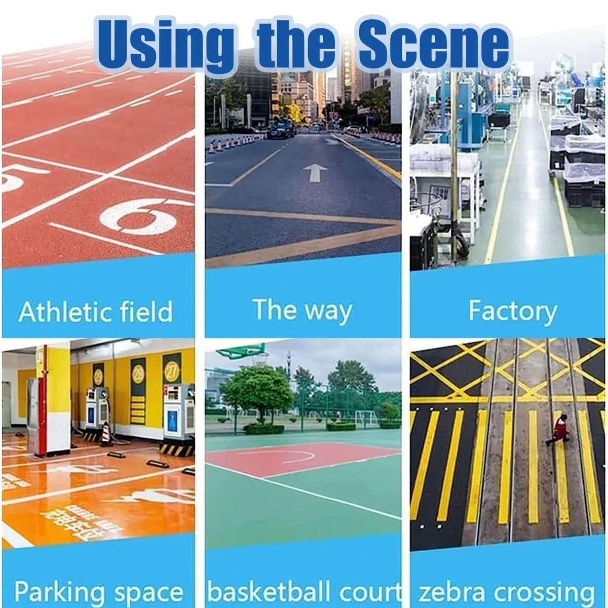 Basketball Court Line Kit, Spielfeld-Linienmarkierungsmaschinen, Court Line Tape Machine, FüR Beton, Asphalt, StraßEnwarnung,A