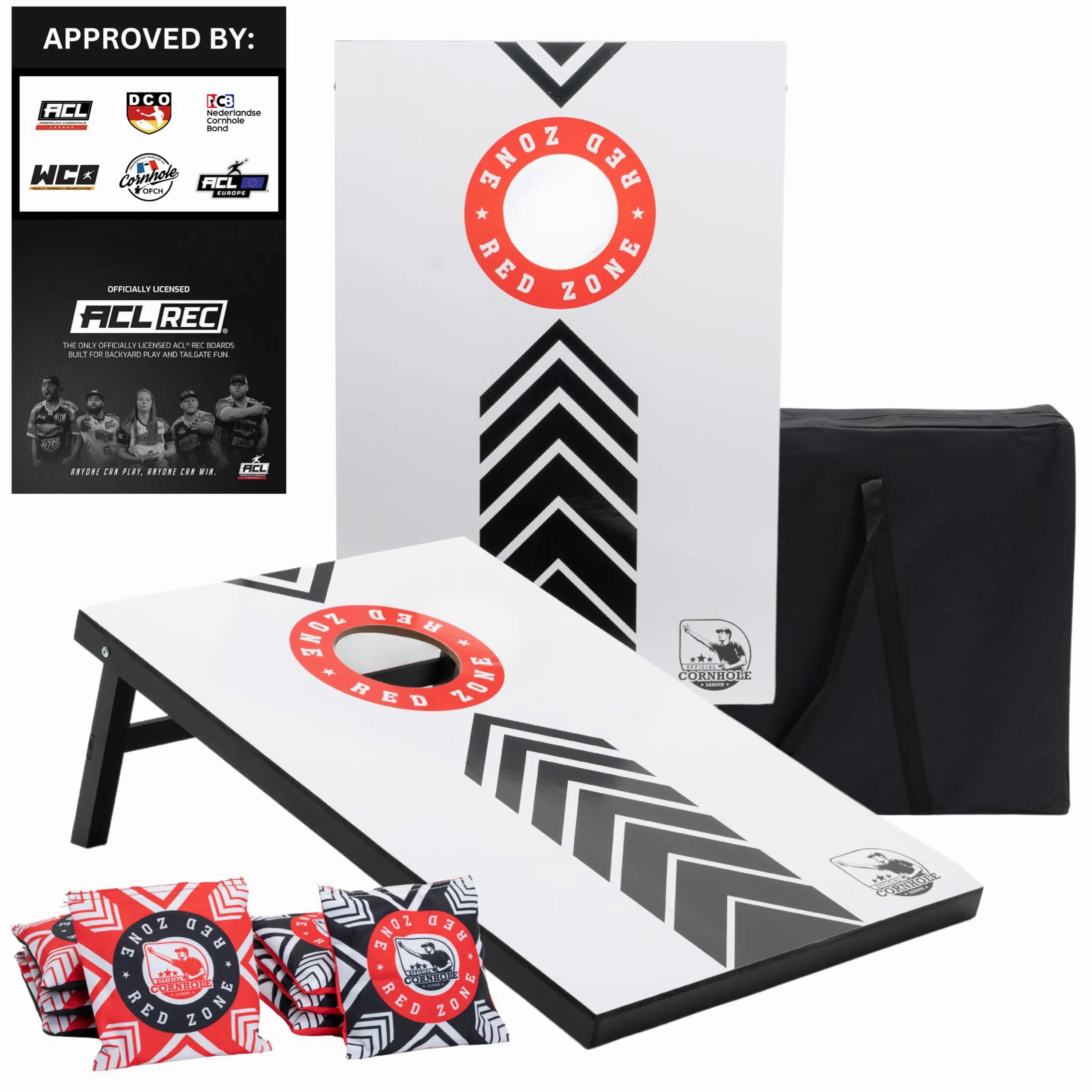 Offizielles Cornhole Set 90x60cm - 2x4 Cornhole Säckchen - EIN offiziell ACL-lizensiertes Set of Cornhole Boards - Sackloch Spiel für Outdoor - Verschiedene Designs erhältlich