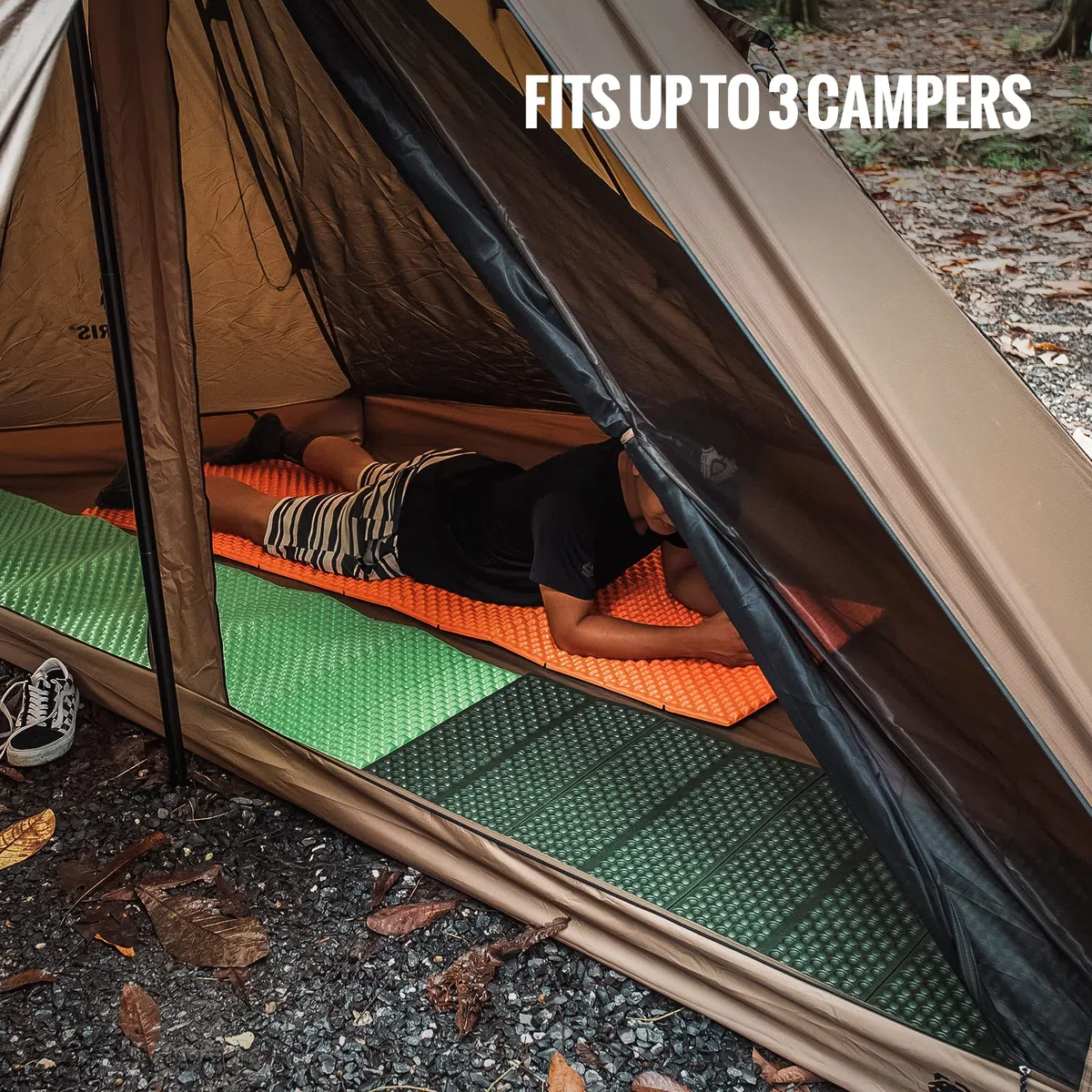 OneTigris Rock Fortress 2-3 Personen Halbkuppel Mesh Innenzelt mit 4000mm Zelt Wannenboden für Camping Wandern für 4-6 Personen Pyramidenzelt