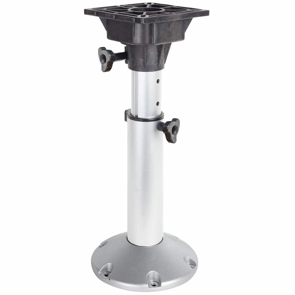 Oceansouth Adjustable Seat Pedestal (Höhe 450mm - 635mm) Bootszubehör Sitze Angelrutensitz Ponton-Kajak-Stuhl Sockelhalterung Schwenkbarer Aluminiumpfosten Kissen Sicherheitsausrüstung Schieber