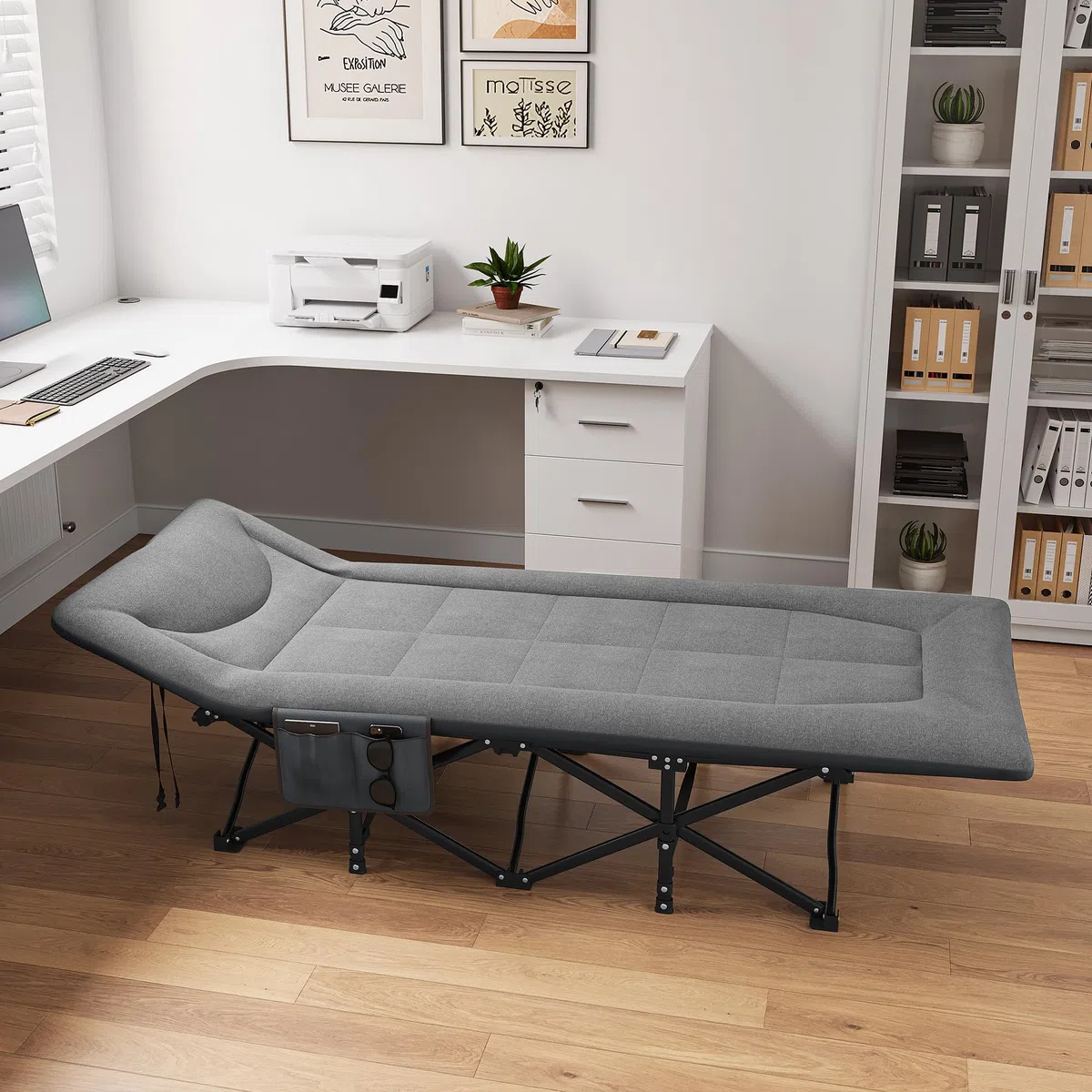YITAHOME Feldbett Klappbar für Erwachsene, Robustes Campingbett mit Einer Traglast von 260 kg, Starkes Gestell mit Dickeren Rohren, Feldbett mit Tragetasche für Reisen/Büro/Outdoor, Grau