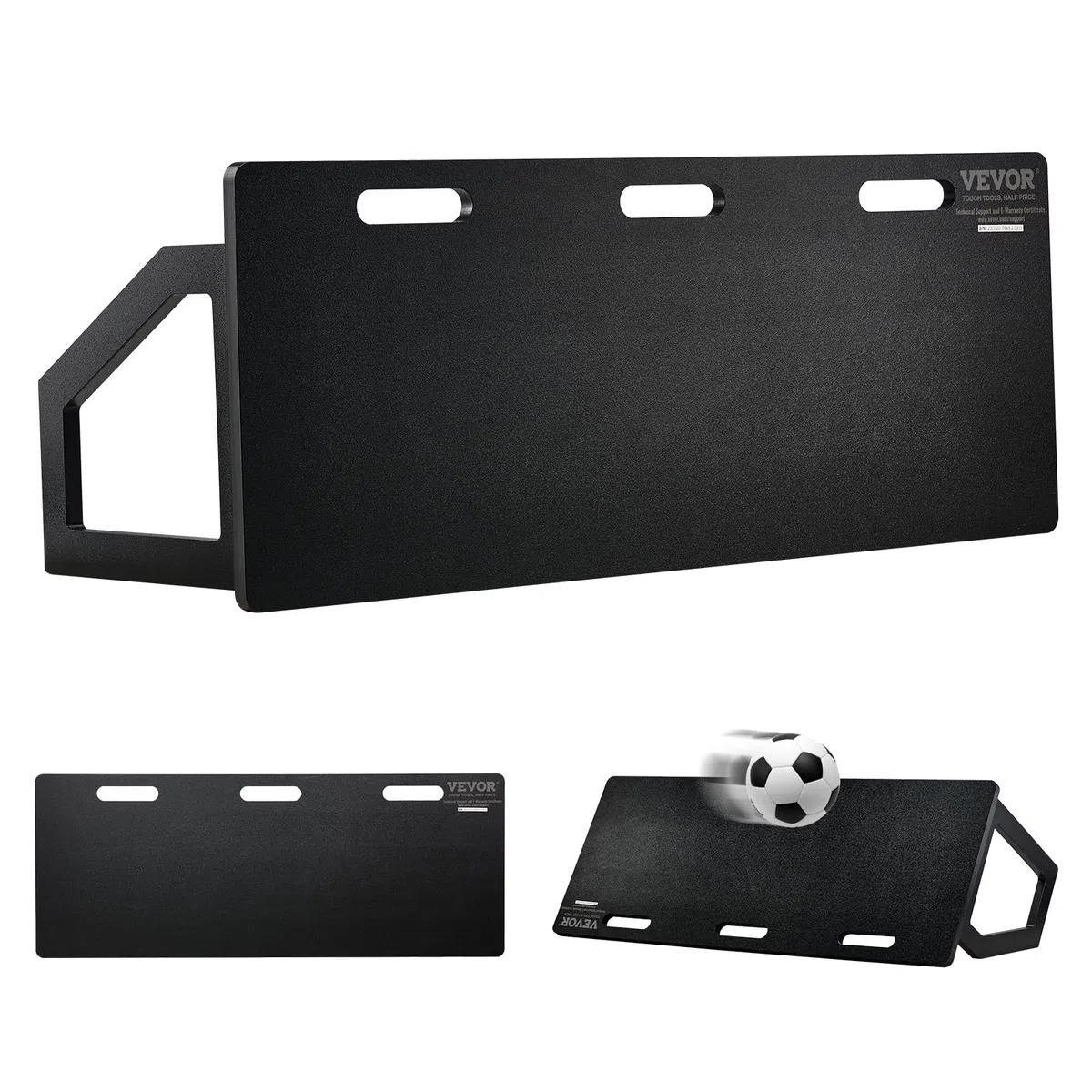VEVOR Fußball Rebound Board, Tragbares Prellwand Brett 1150 x 450 mm, HDPE Rebounder Wand-Rebound-Ausrüstung, Kinder & Jugendliche, Trainingsbrett Rebounder Kicker für Fußballtraining Schwarz