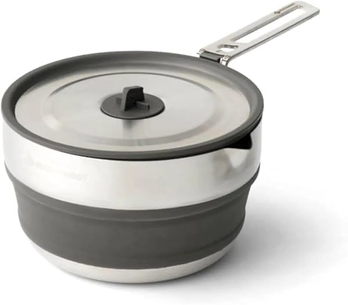 SEA TO SUMMIT - Detour Pouring Pot 1,8L - Zusammenfaltbarer Campingtopf - 1 bis 2 Personen - Mit Ausguss - Gas & Induktion - BPA-frei - Camping-Kochgeschirr aus Silikon & Edelstahl - 474 g