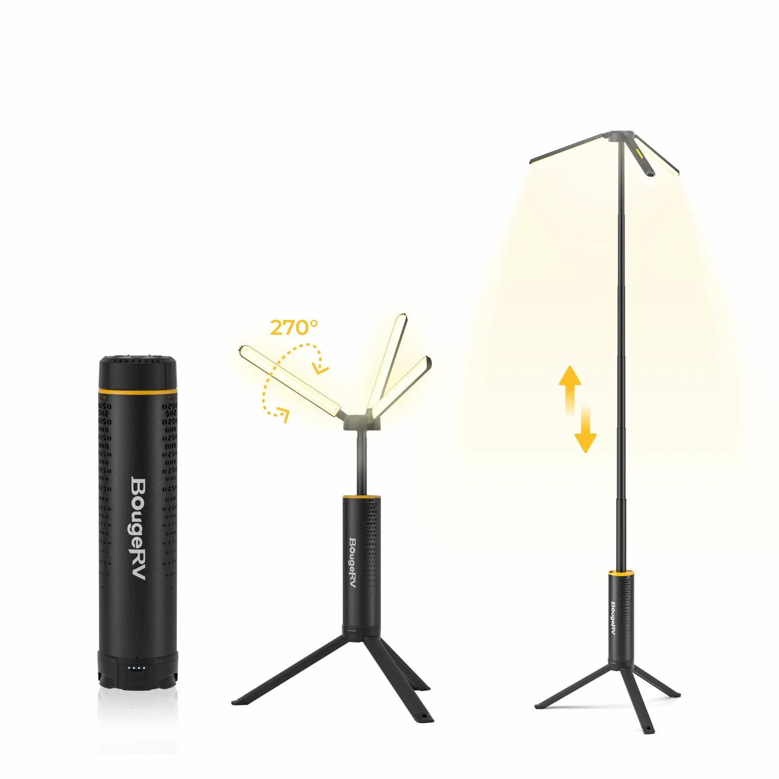 BougeRV T1 Campinglampe 15600mAh 3000 lm aufladbar IPX5 wasserdicht Campinglaterne Schwarz