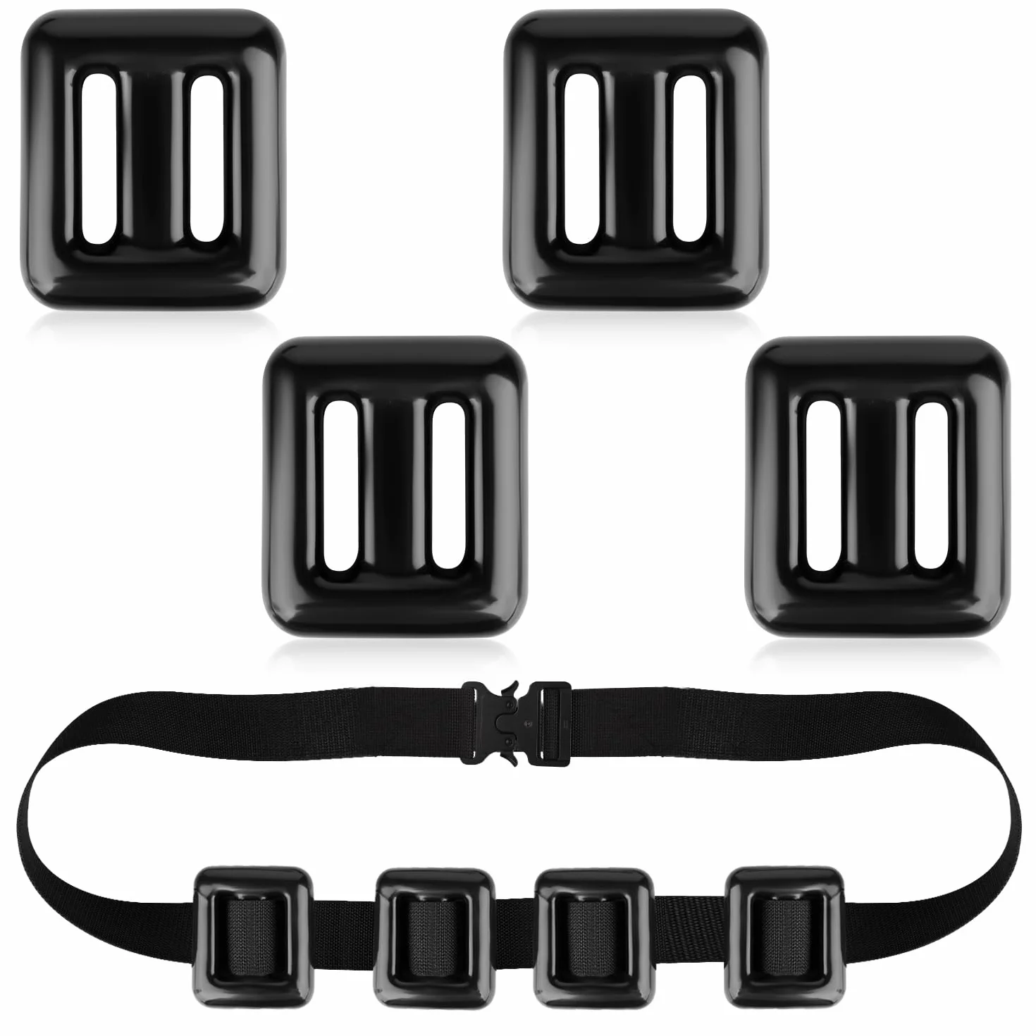 PEUTIER 4stk Tauchgewichtsgürtel, 0,5kg Tauchgewichtsgürtel Nylon-Tauchgürtel mit Metall-Schnellverschlussschnalle zum Speerfischen Freitauchen