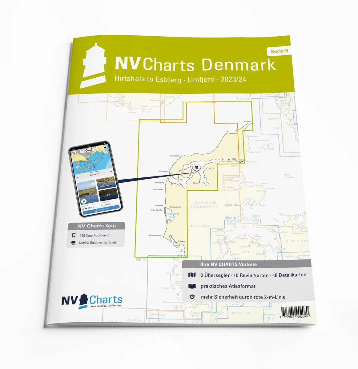 NV Atlas Serie 9 mit App Lizenz - Seekarte Nordsee - Hirtshals to Esbjerg & Limfjord