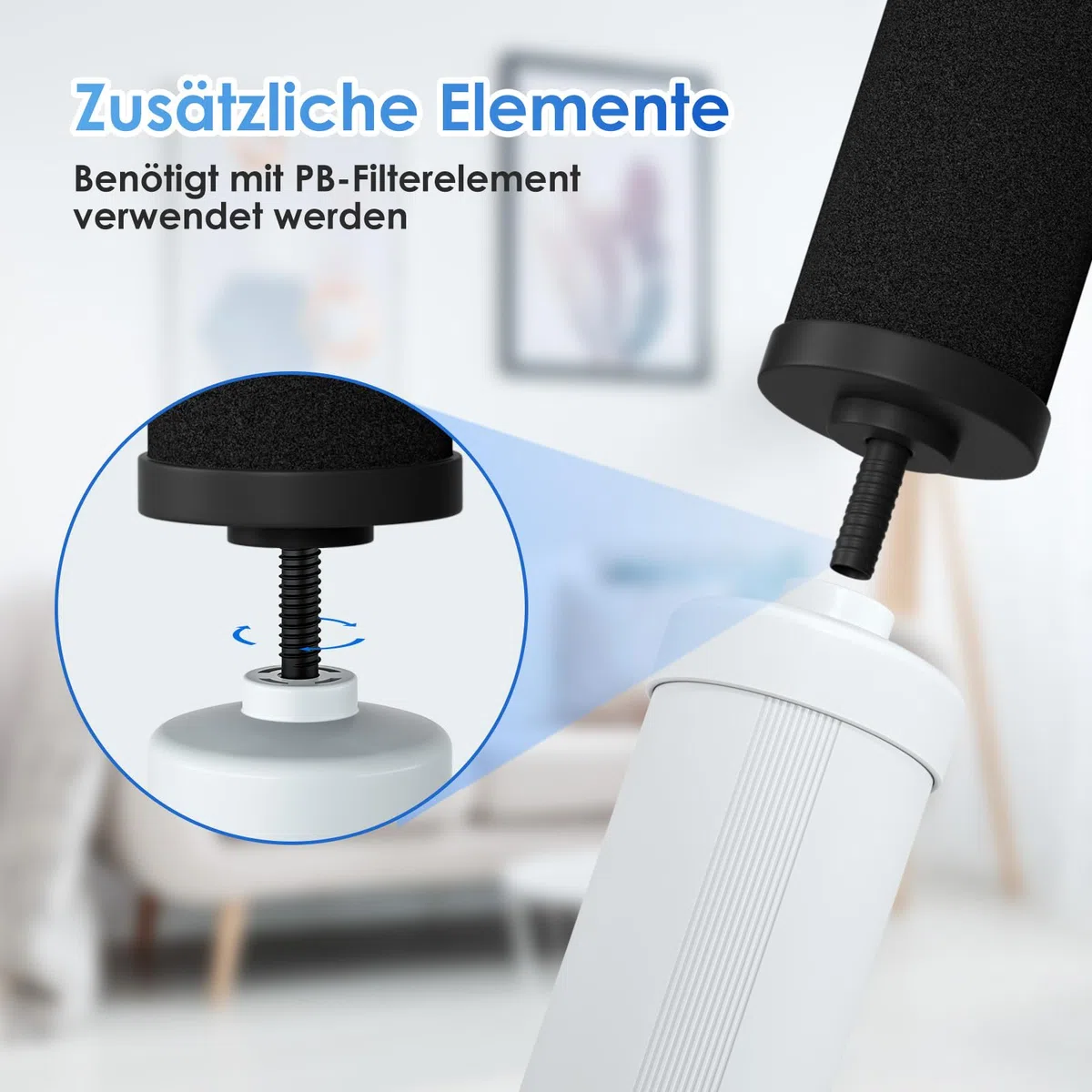 Purewell BB8-Schwarz Ersatz Reinigung Elements, 2 Ersatzfilter für Wasseraufbereiter, kompatibel mit Schwerkraft-Ultrafiltrations-Wassersystem